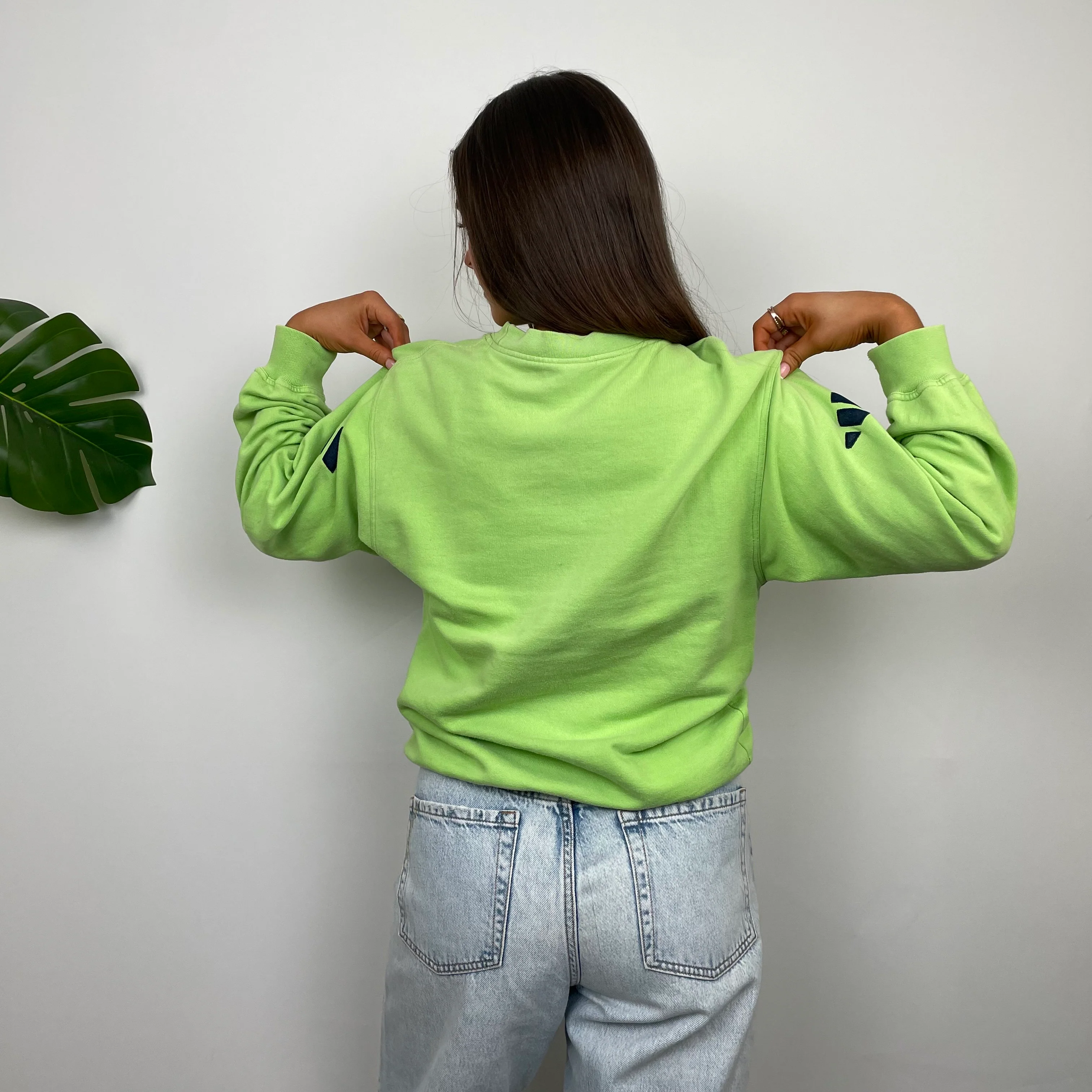 Adidas RARE Green Embroidered Spell Out Sweatshirt (S) - Image 5