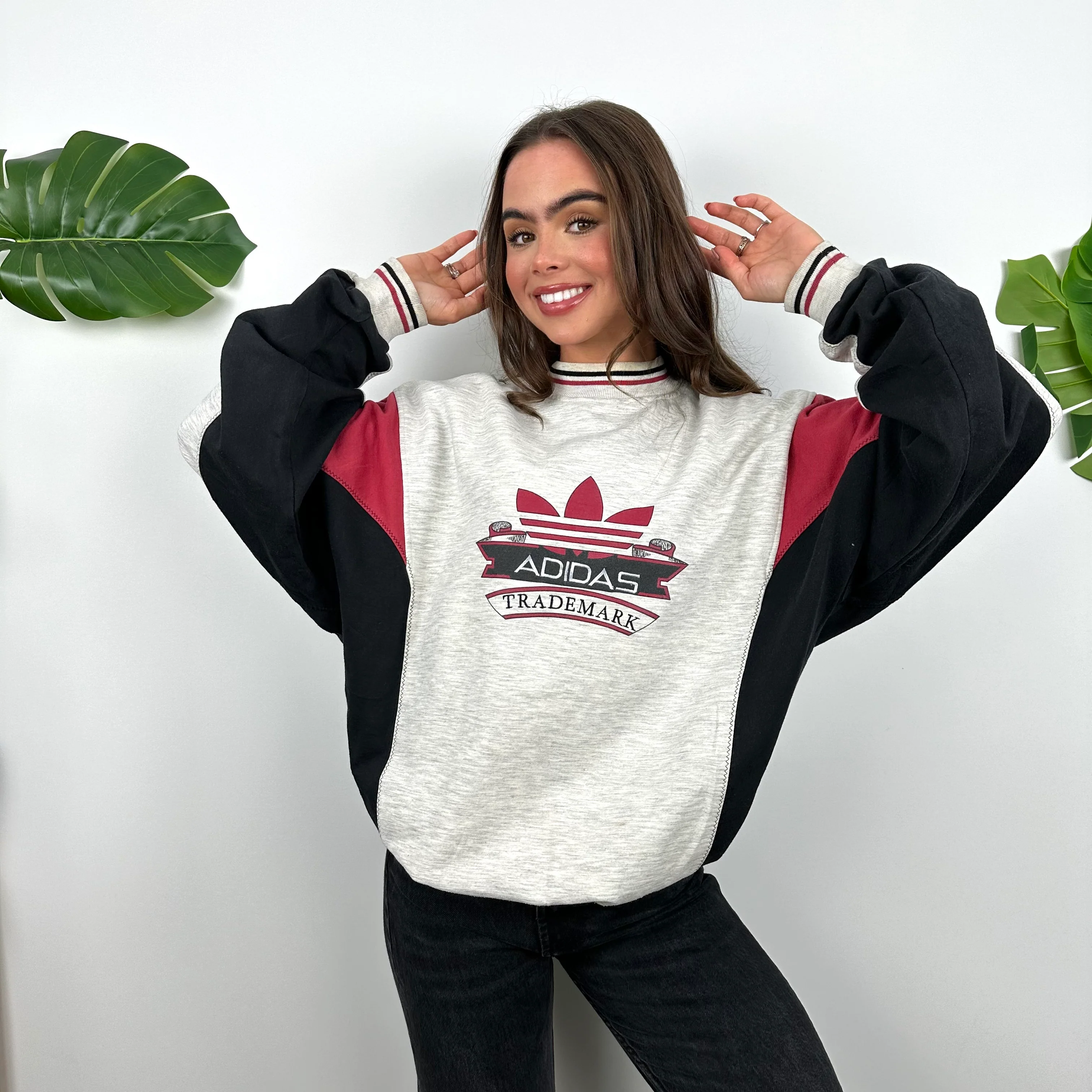 Adidas RARE Grey Embroidered Spell Out Sweatshirt (L) - Image 5