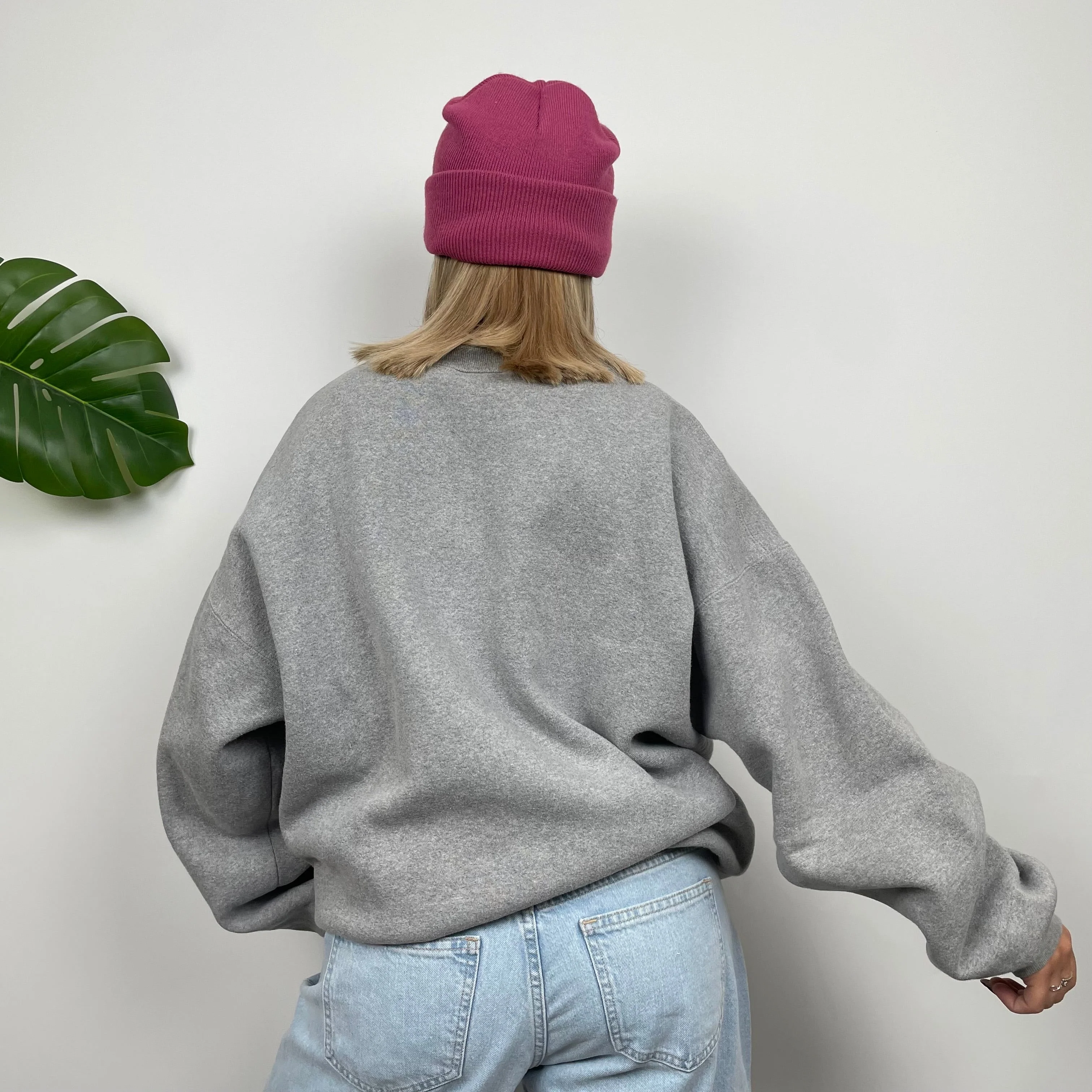 Adidas RARE Grey Embroidered Spell Out Sweatshirt (L) - Image 7