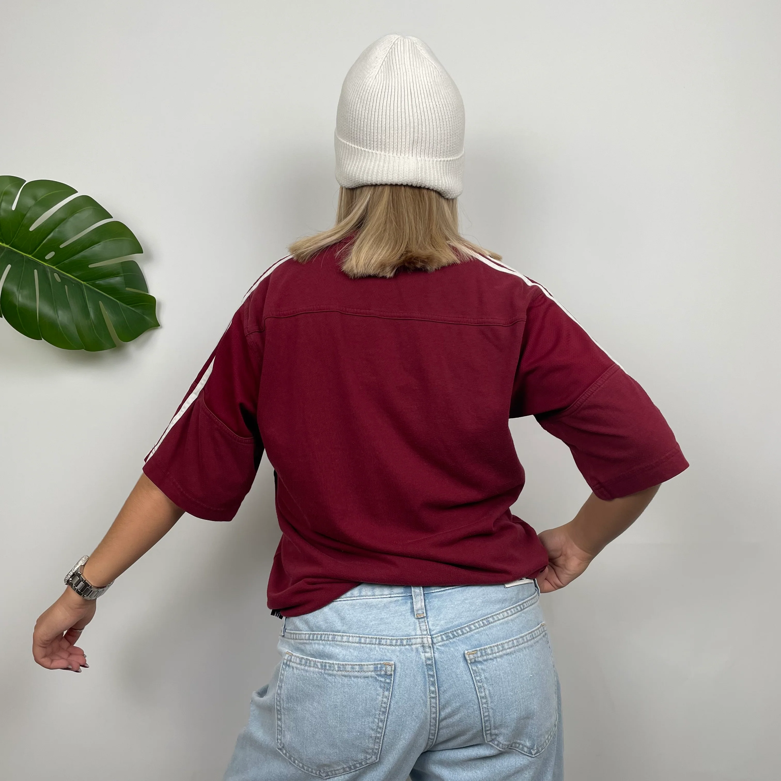 Adidas RARE Maroon Spell Out T Shirt (M) - Image 8