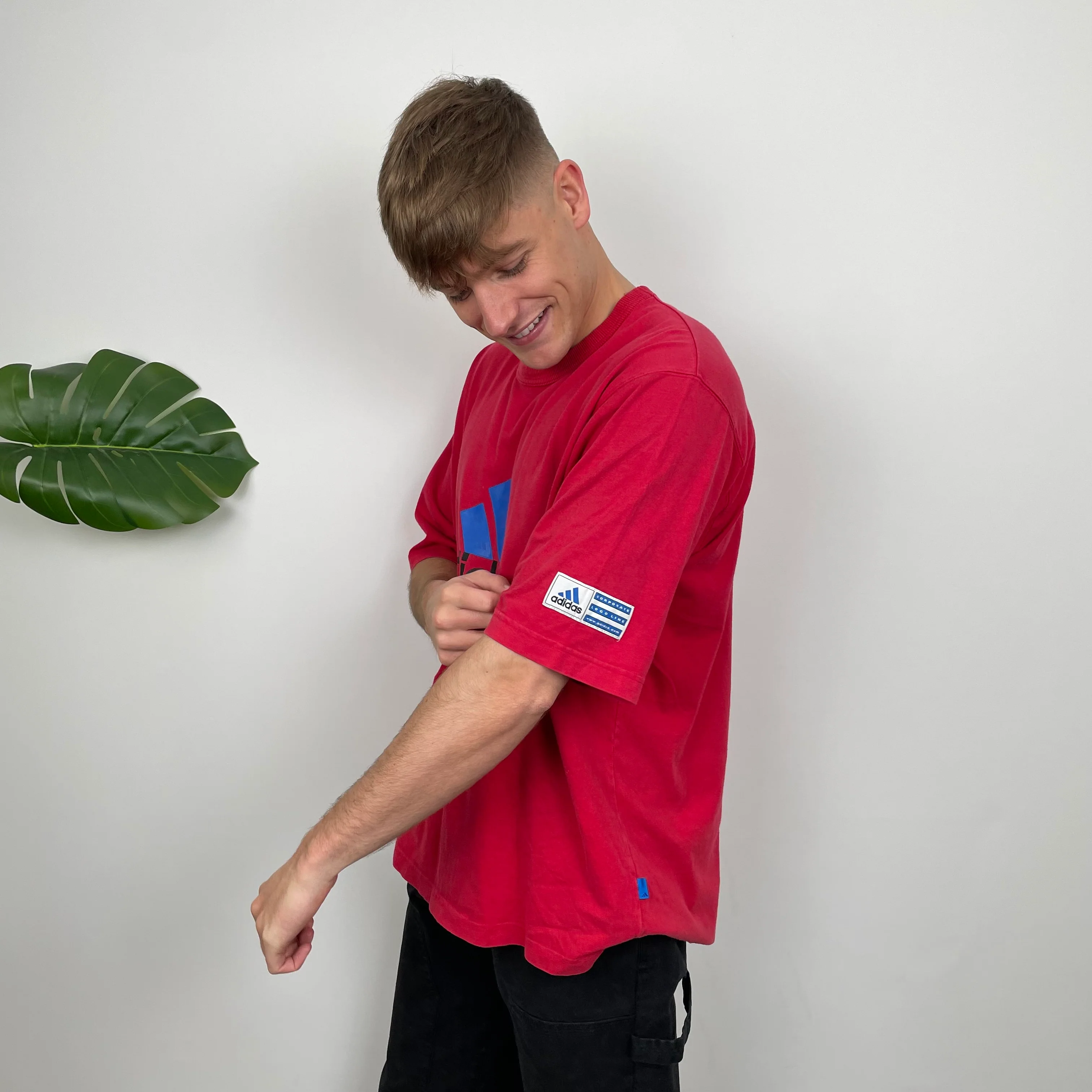 Adidas RARE Red Spell Out T Shirt (L) - Image 3