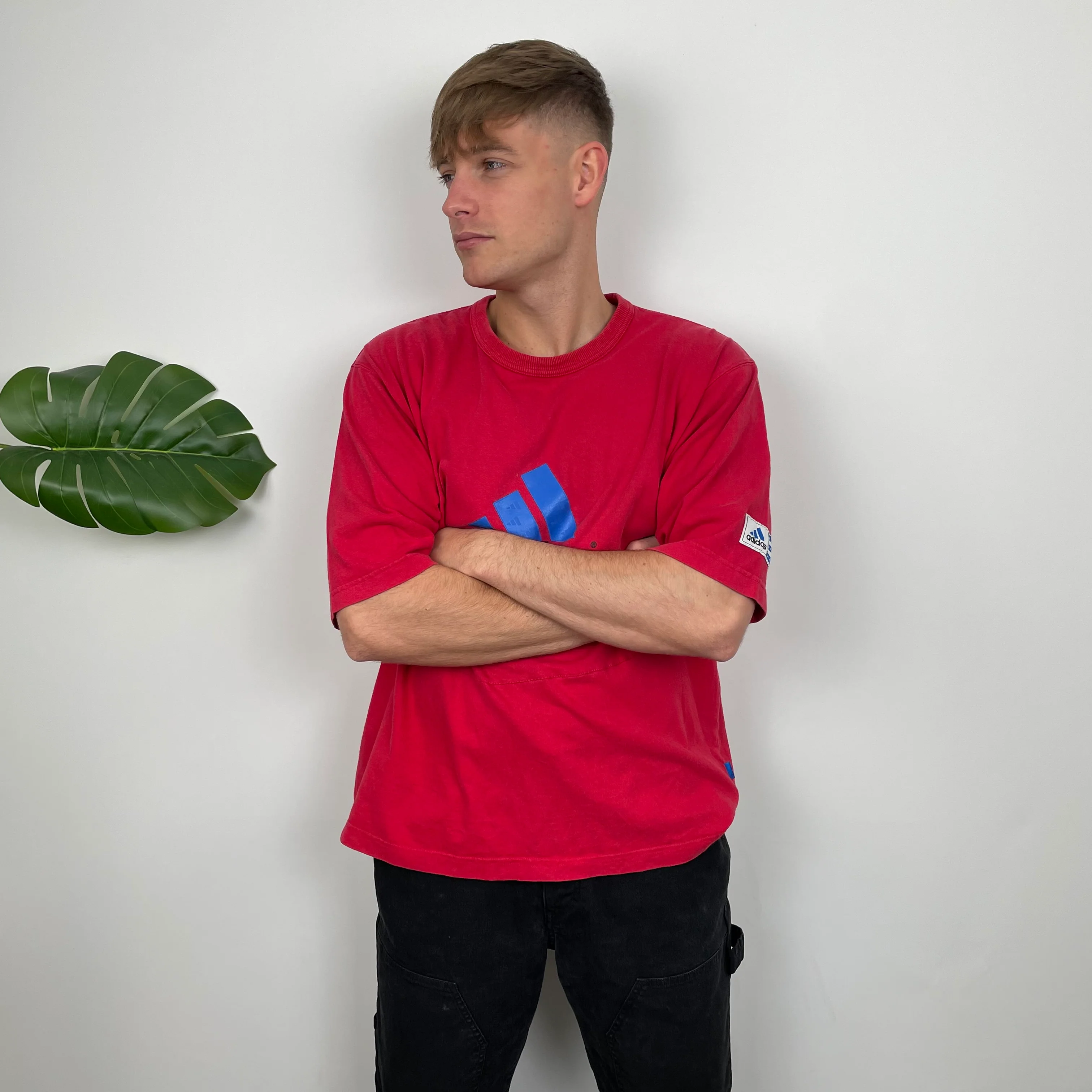 Adidas RARE Red Spell Out T Shirt (L) - Image 5