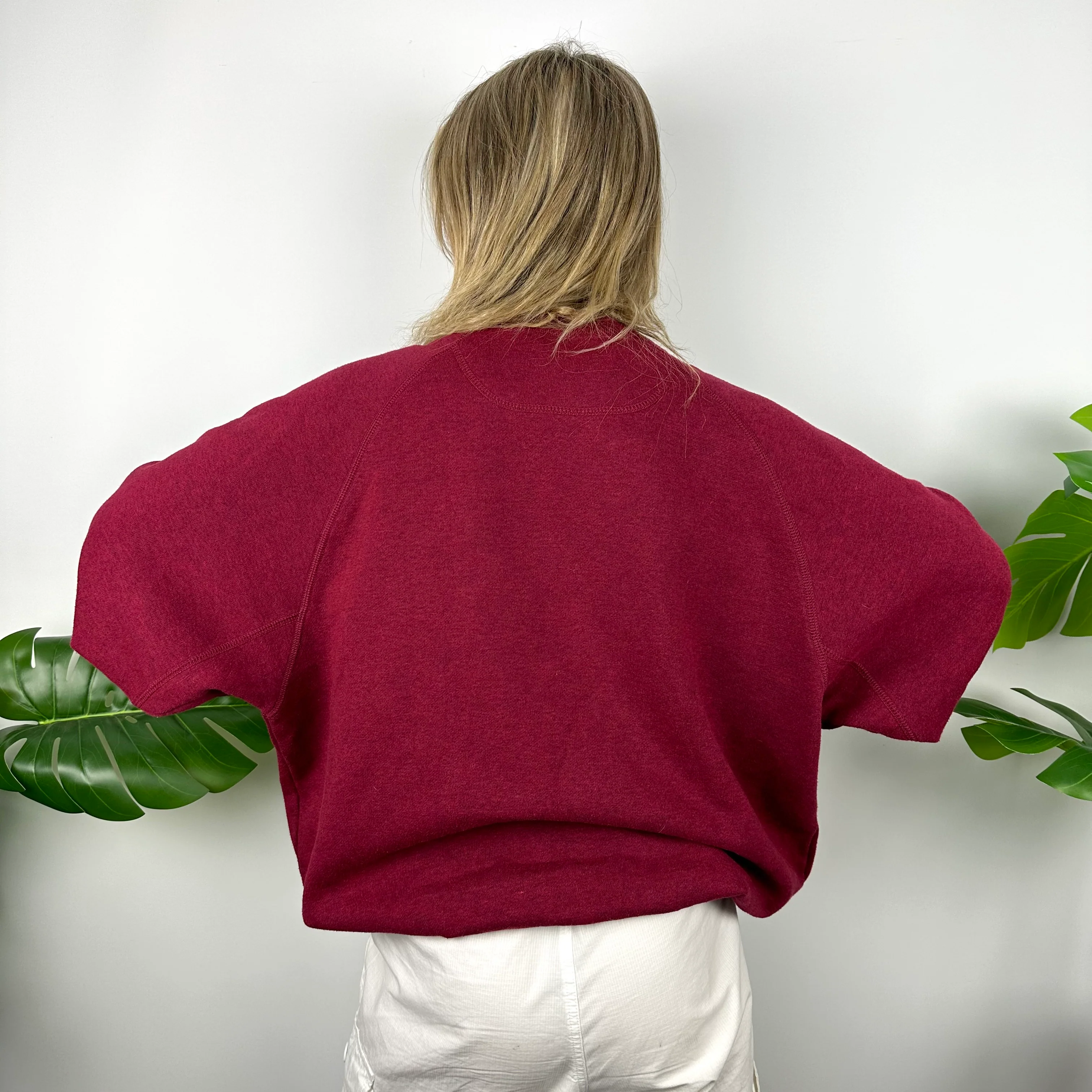 Adidas Maroon Embroidered Spell Out Sweatshirt (L) - Image 7