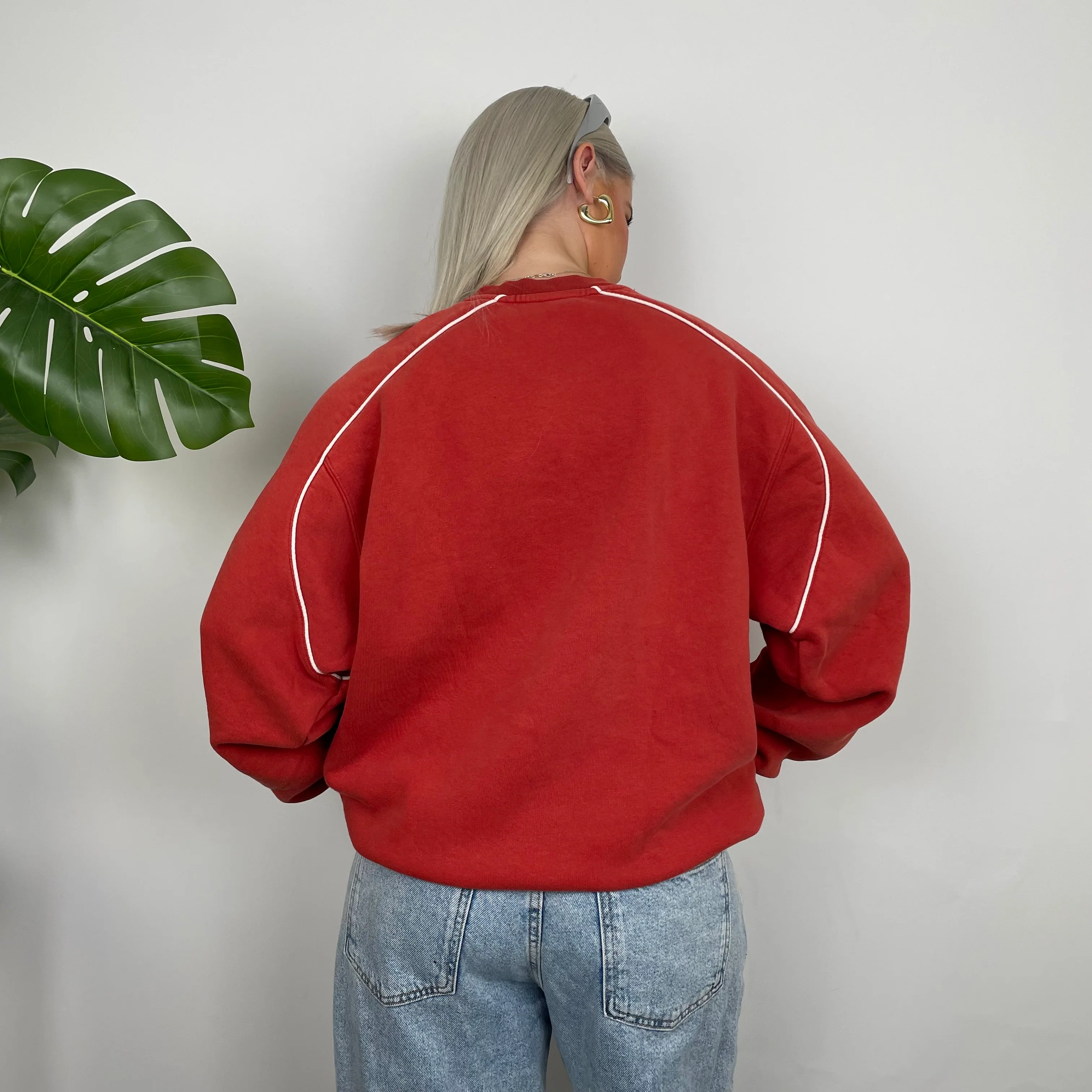Adidas Red Embroidered Spell Out Sweatshirt (L) - Image 6