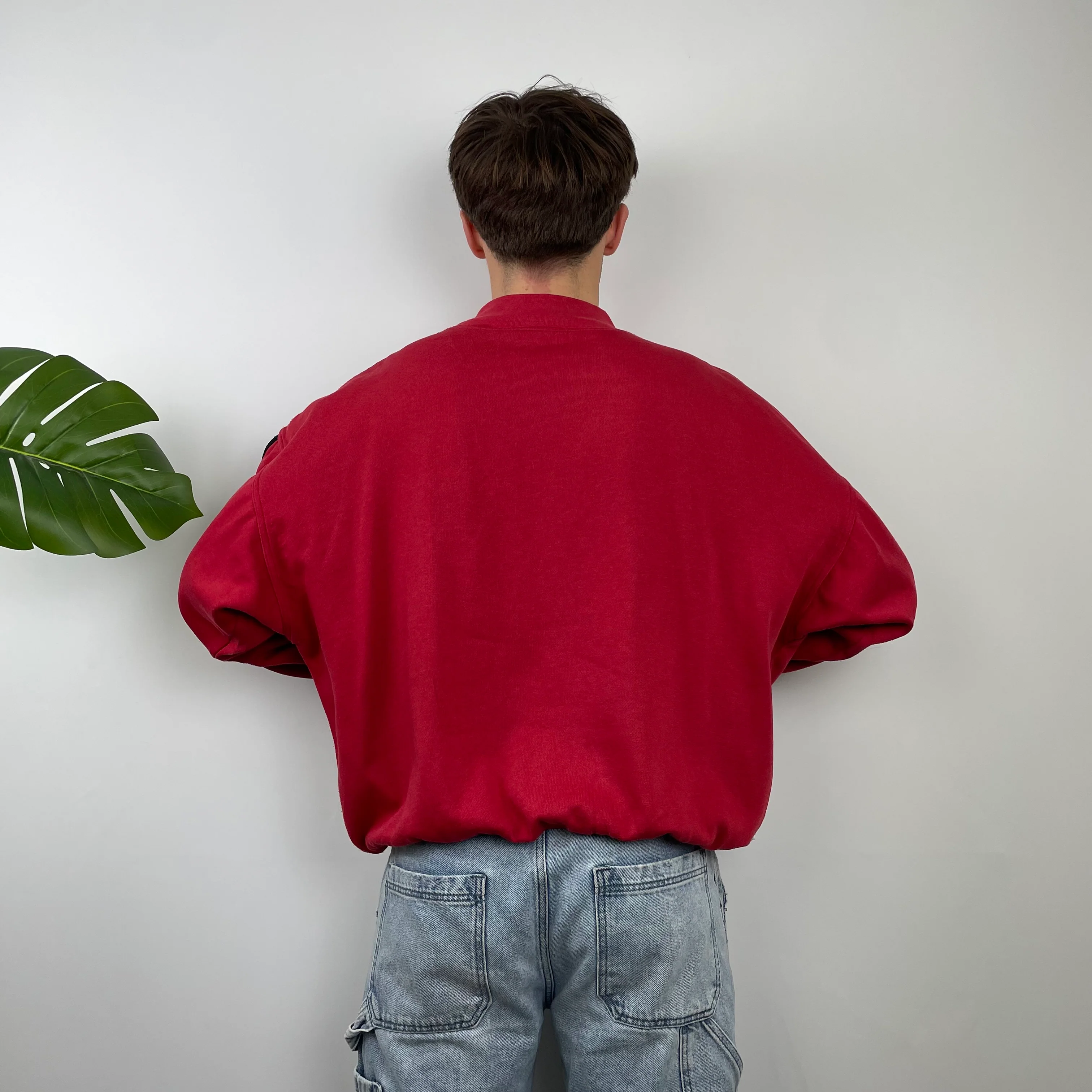 Adidas Red Embroidered Spell Out Sweatshirt (M) - Image 6