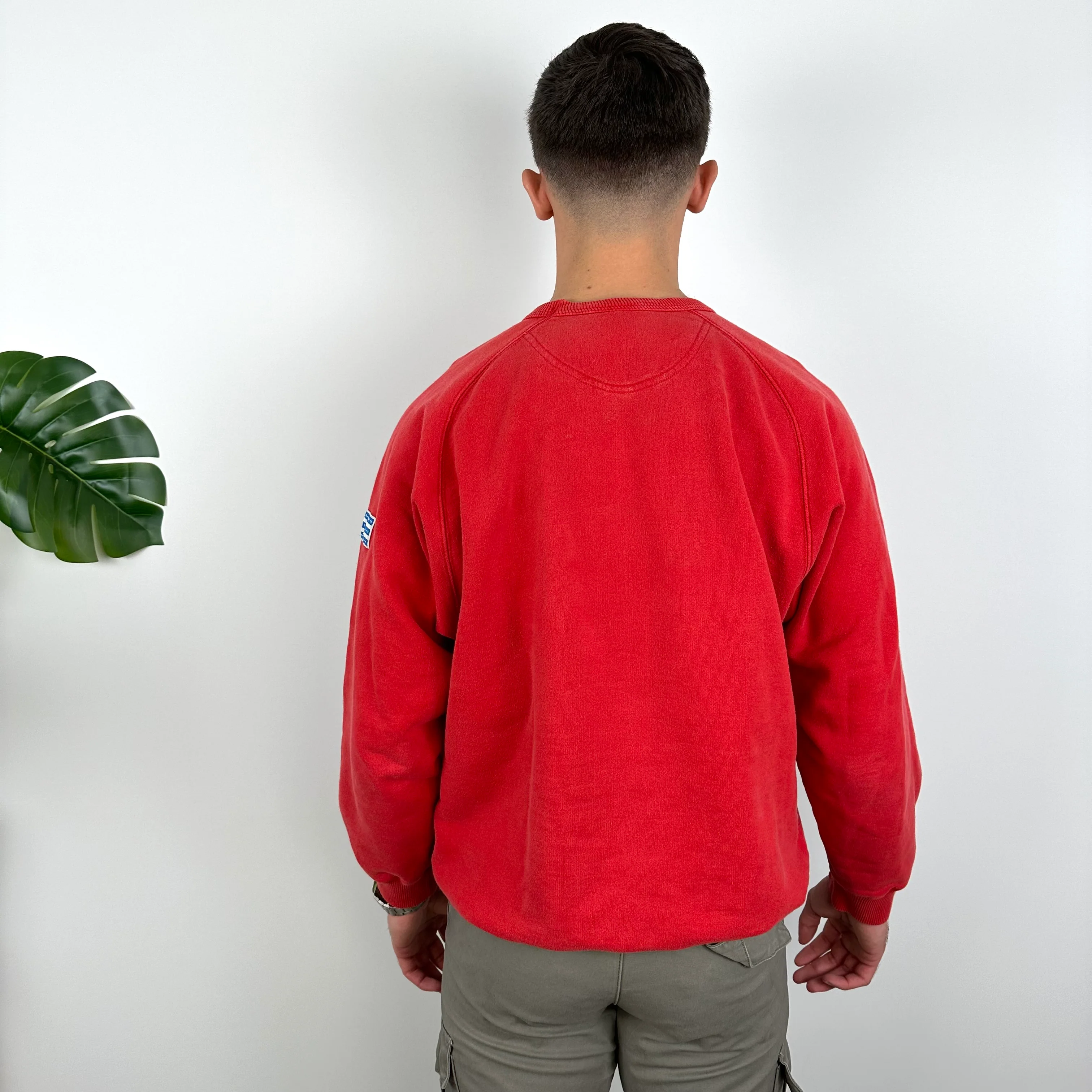Adidas Red Embroidered Spell Out Sweatshirt (L) - Image 5