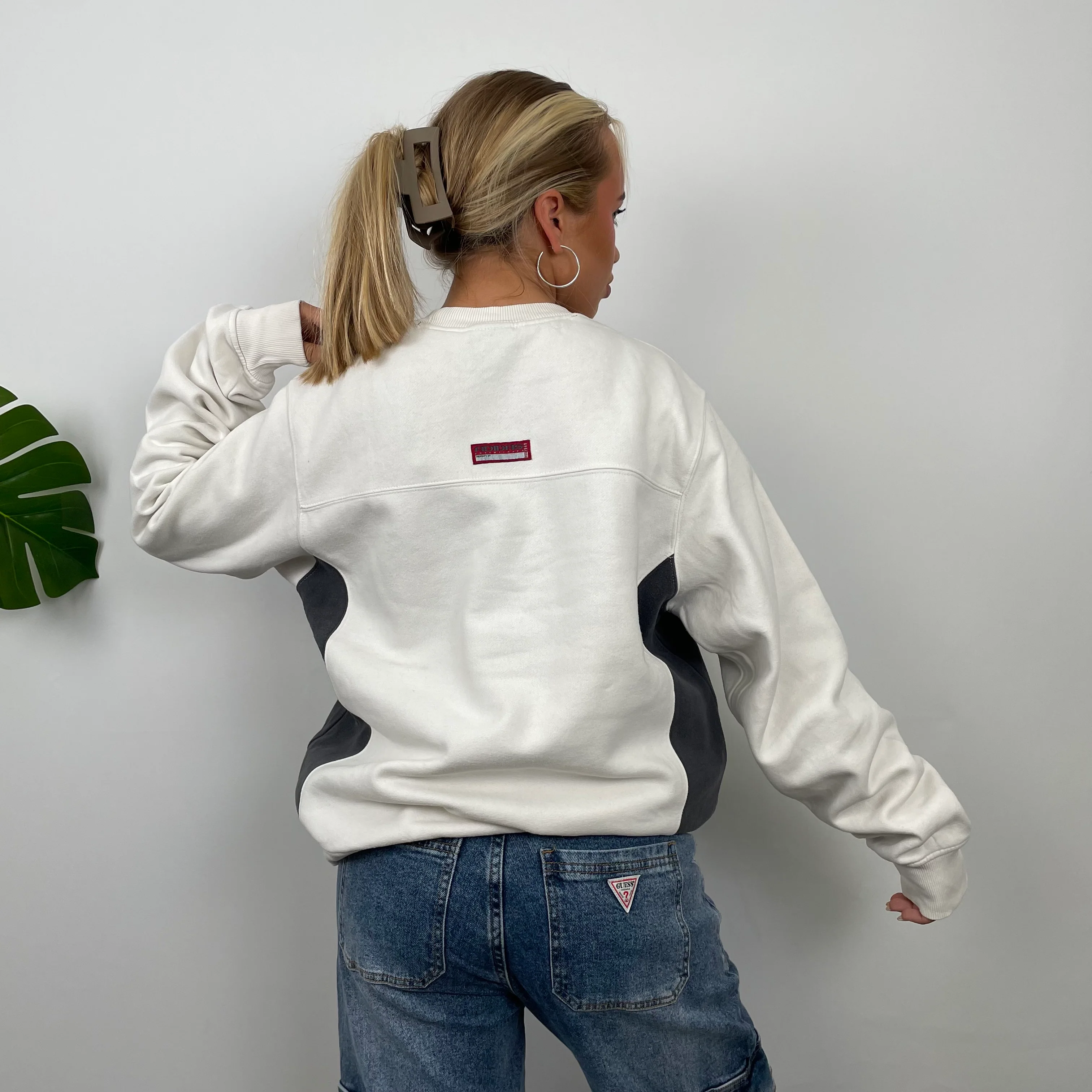 Adidas White Embroidered Spell Out Sweatshirt (M) - Image 7
