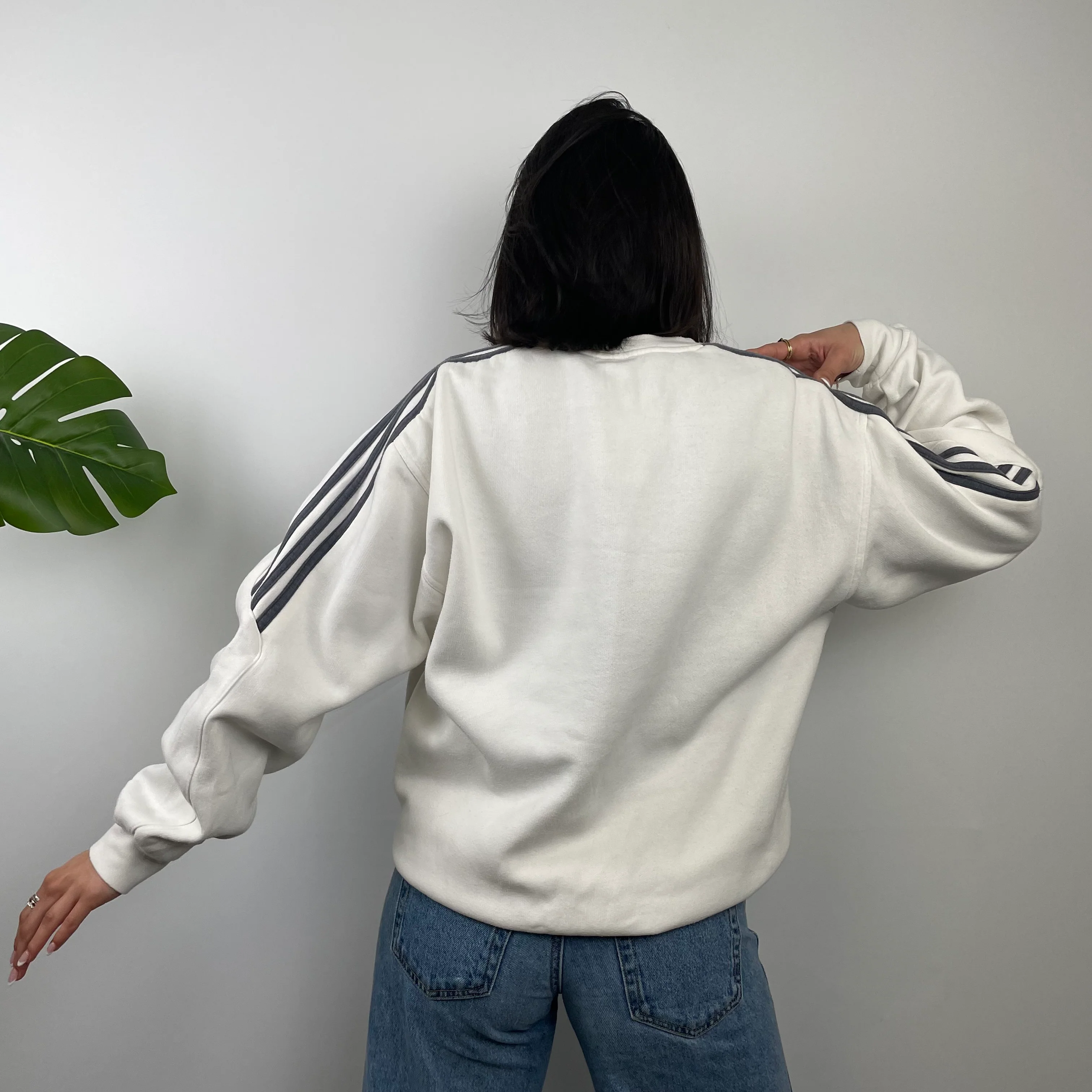 Adidas White Embroidered Spell Out Sweatshirt (L) - Image 6
