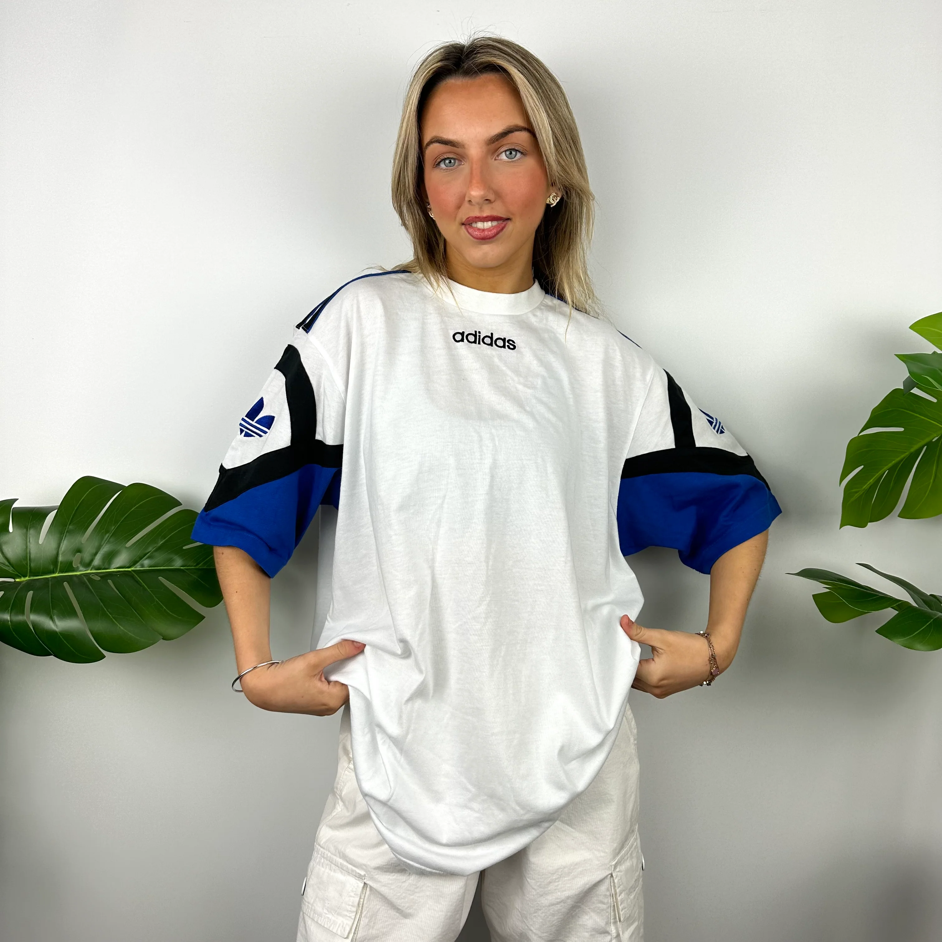 Adidas White Embroidered Spell Out T Shirt (L) - Image 6