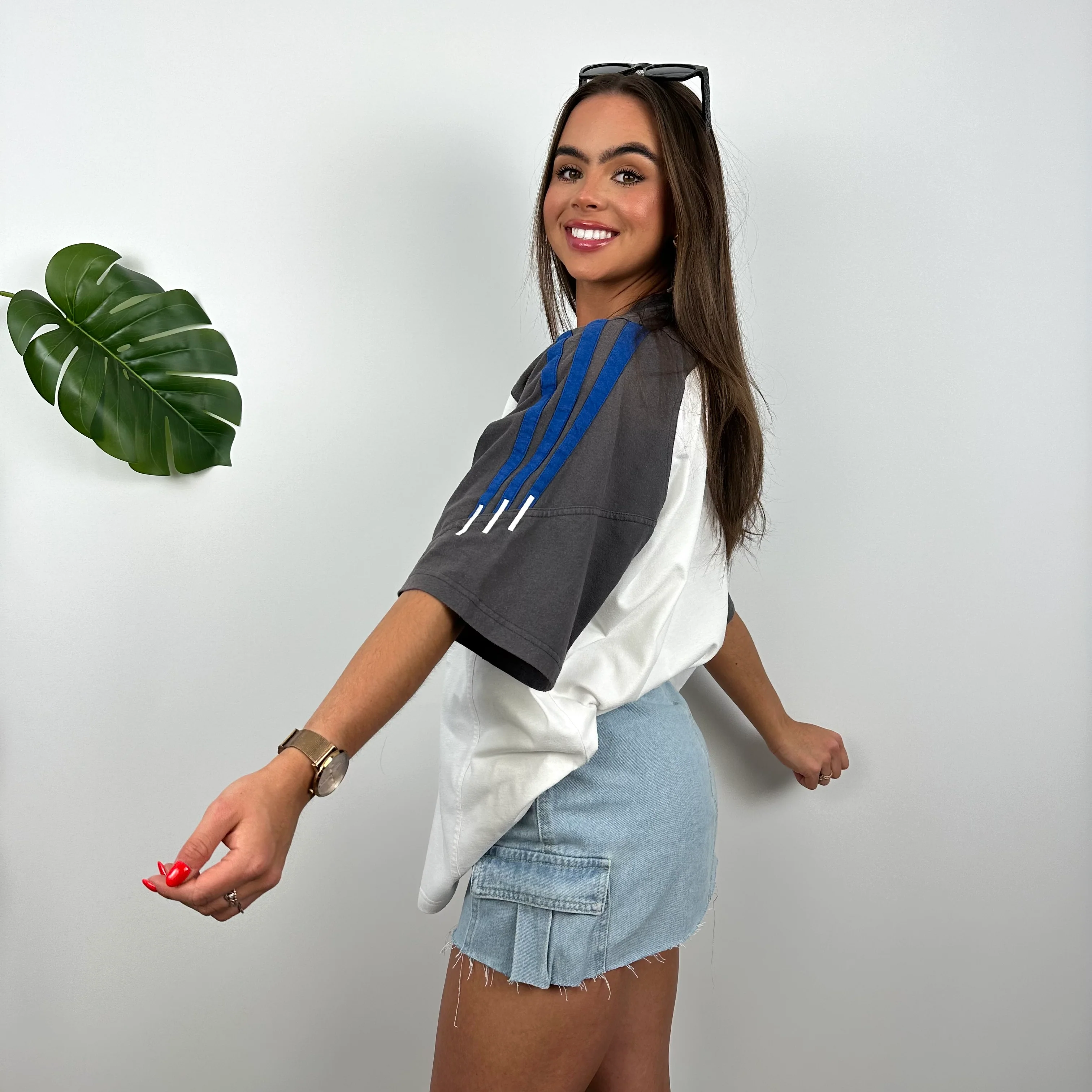 Adidas White Embroidered Spell Out T Shirt (L) - Image 5