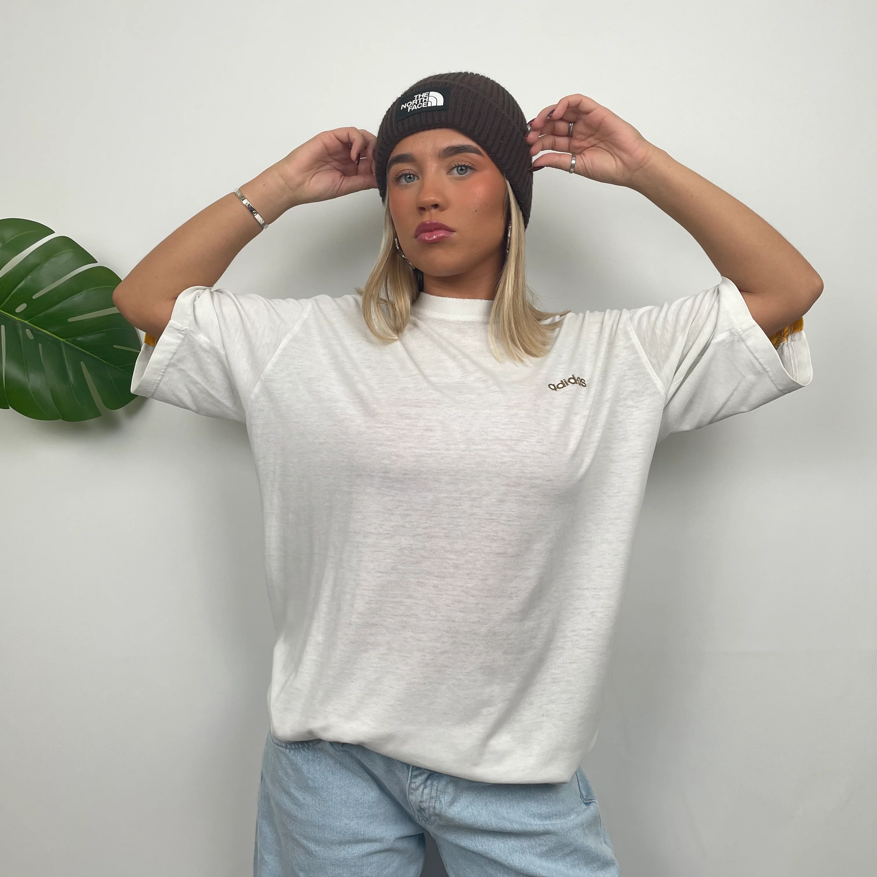Adidas White Embroidered Spell Out T Shirt (XL) - Image 5