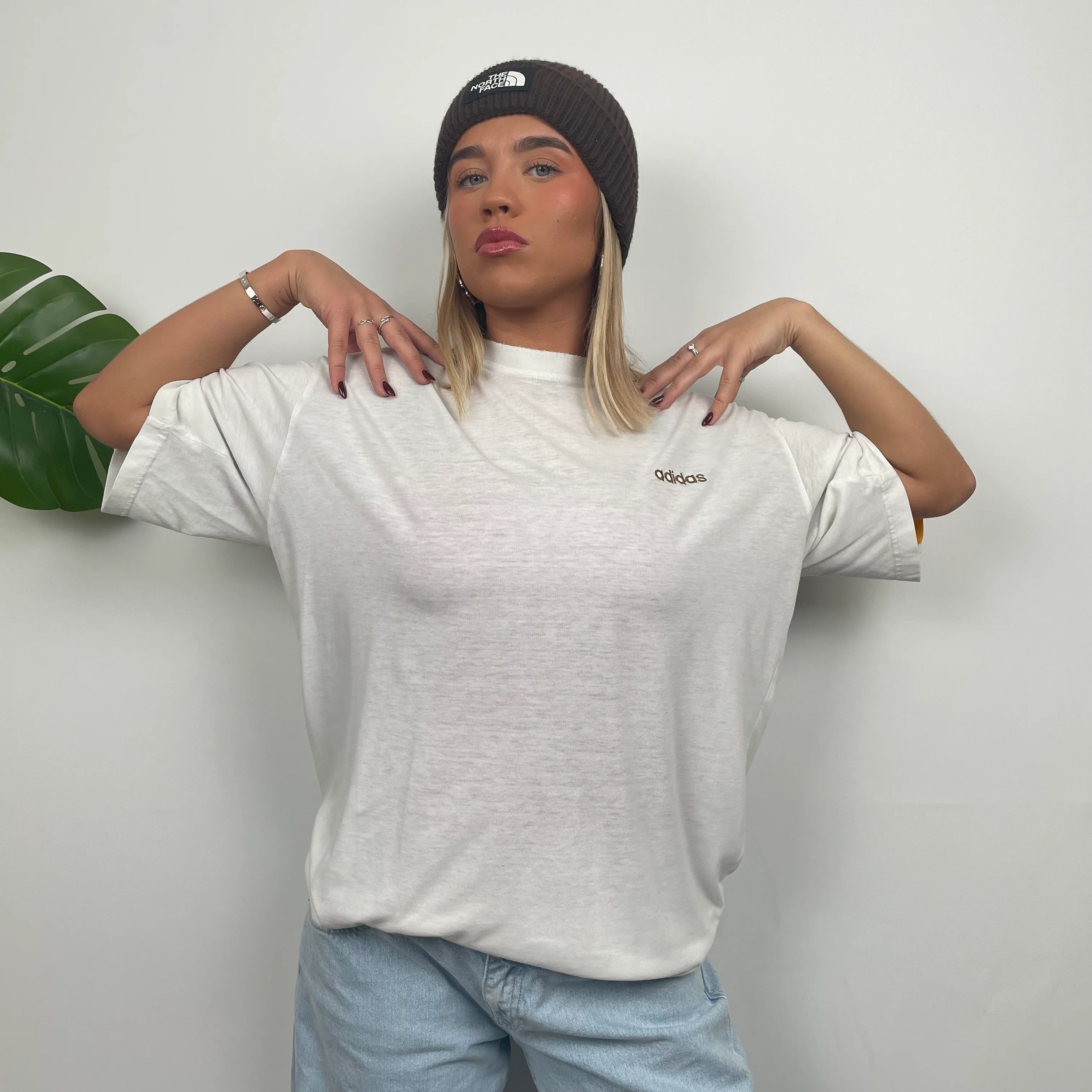 Adidas White Embroidered Spell Out T Shirt (XL) - Image 6