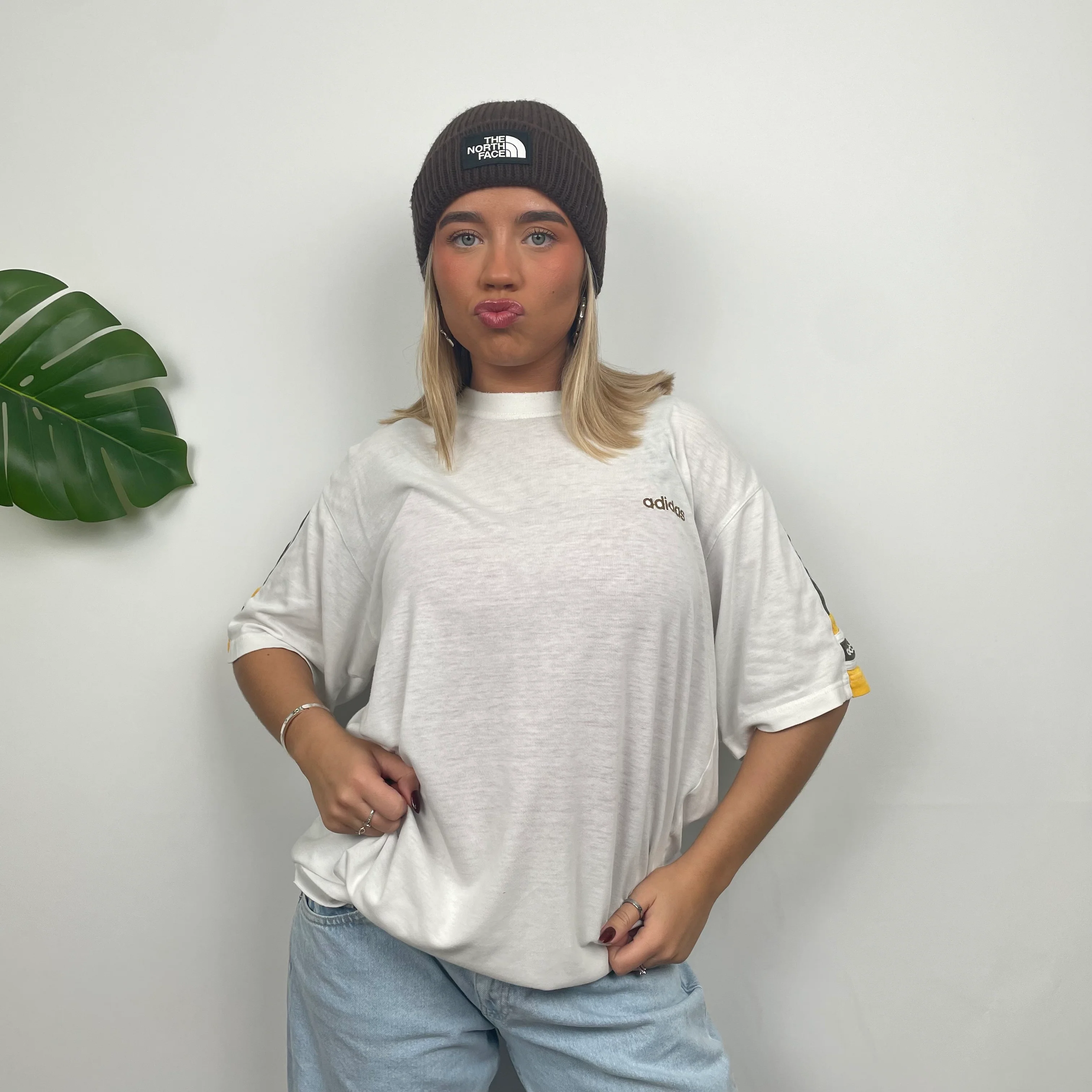Adidas White Embroidered Spell Out T Shirt (XL) - Image 8