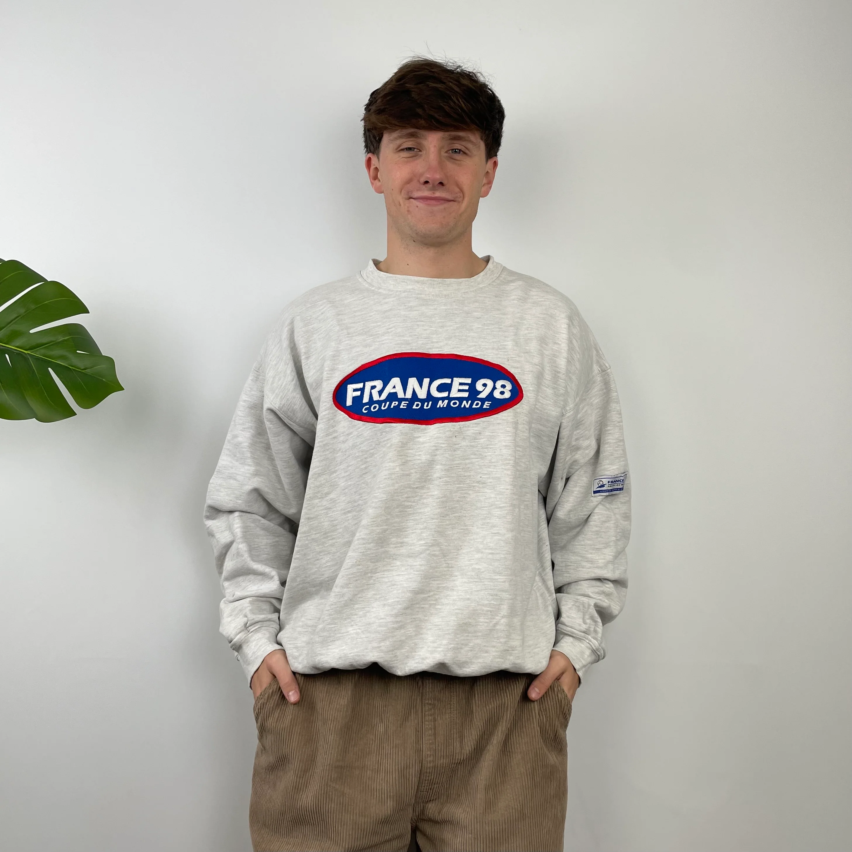Adidas x Football World Cup France 1998 RARE Grey Embroidered Spell Out Sweatshirt (M)