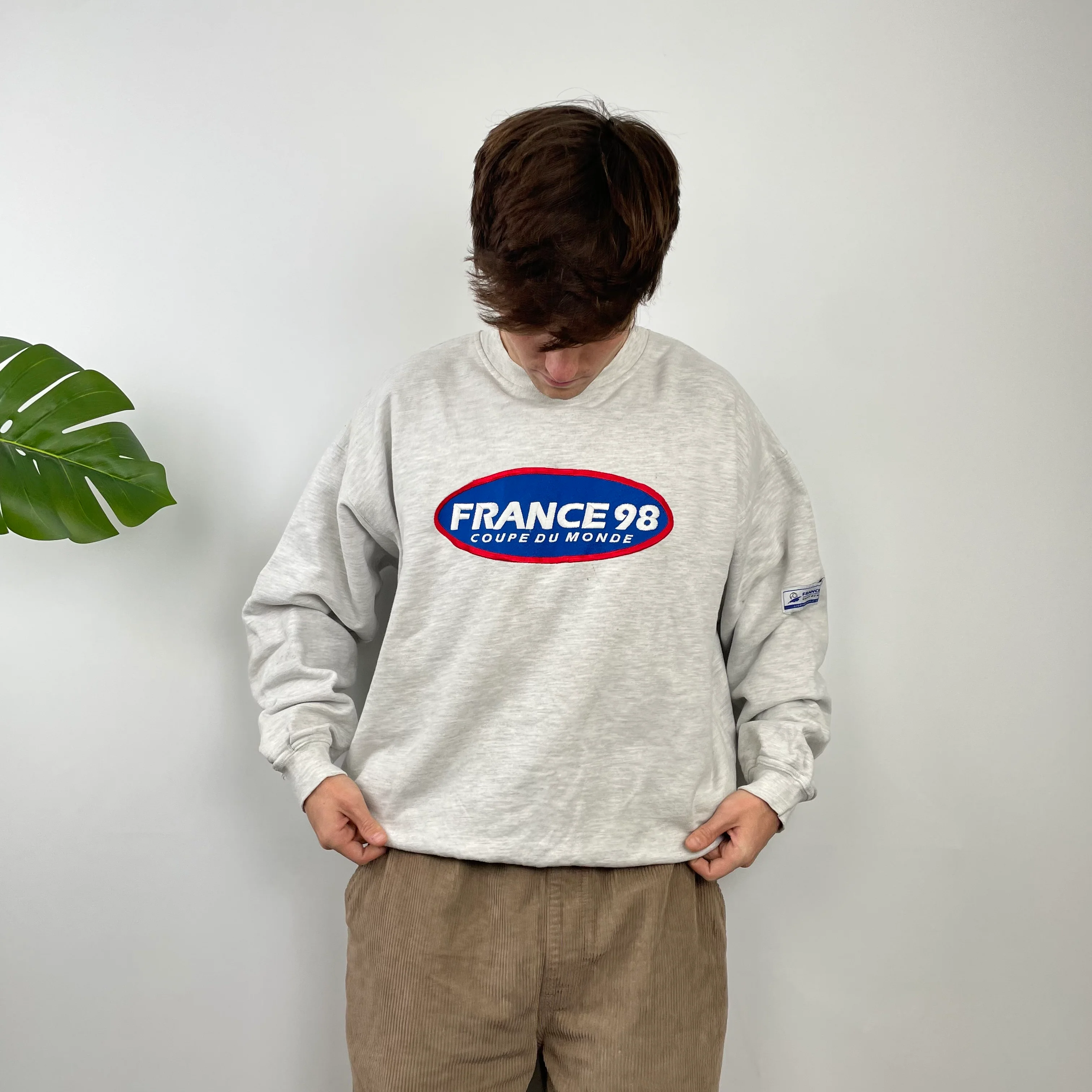 Adidas x Football World Cup France 1998 RARE Grey Embroidered Spell Out Sweatshirt (M) - Image 2