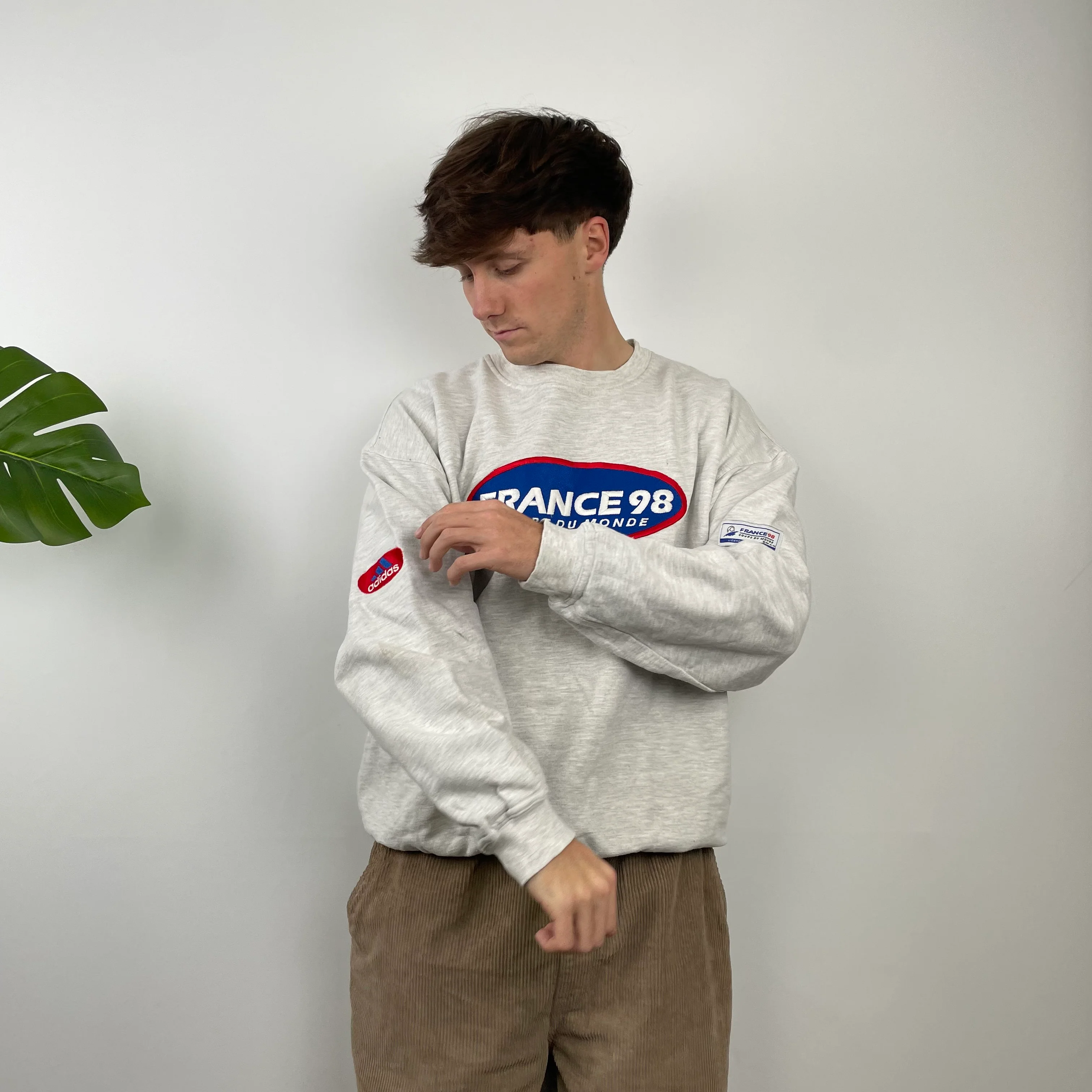 Adidas x Football World Cup France 1998 RARE Grey Embroidered Spell Out Sweatshirt (M) - Image 5