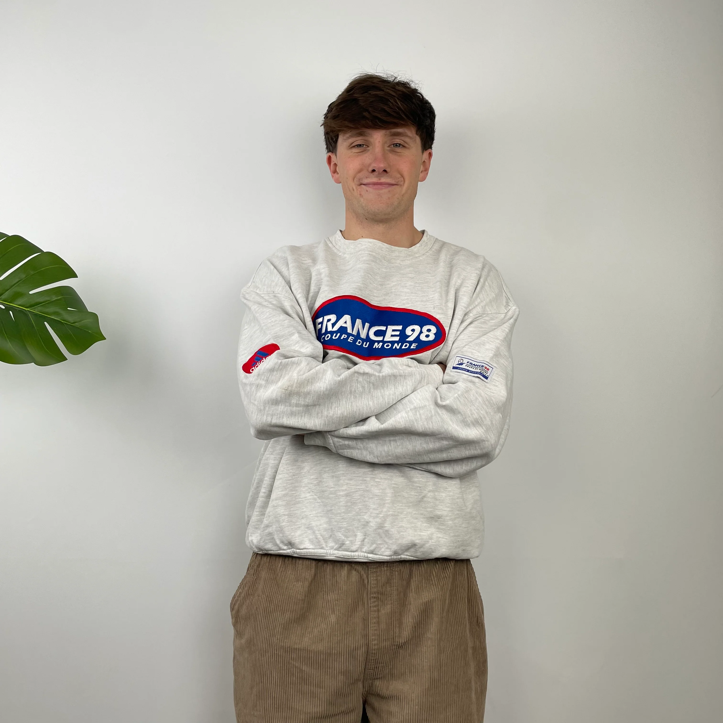 Adidas x Football World Cup France 1998 RARE Grey Embroidered Spell Out Sweatshirt (M) - Image 6