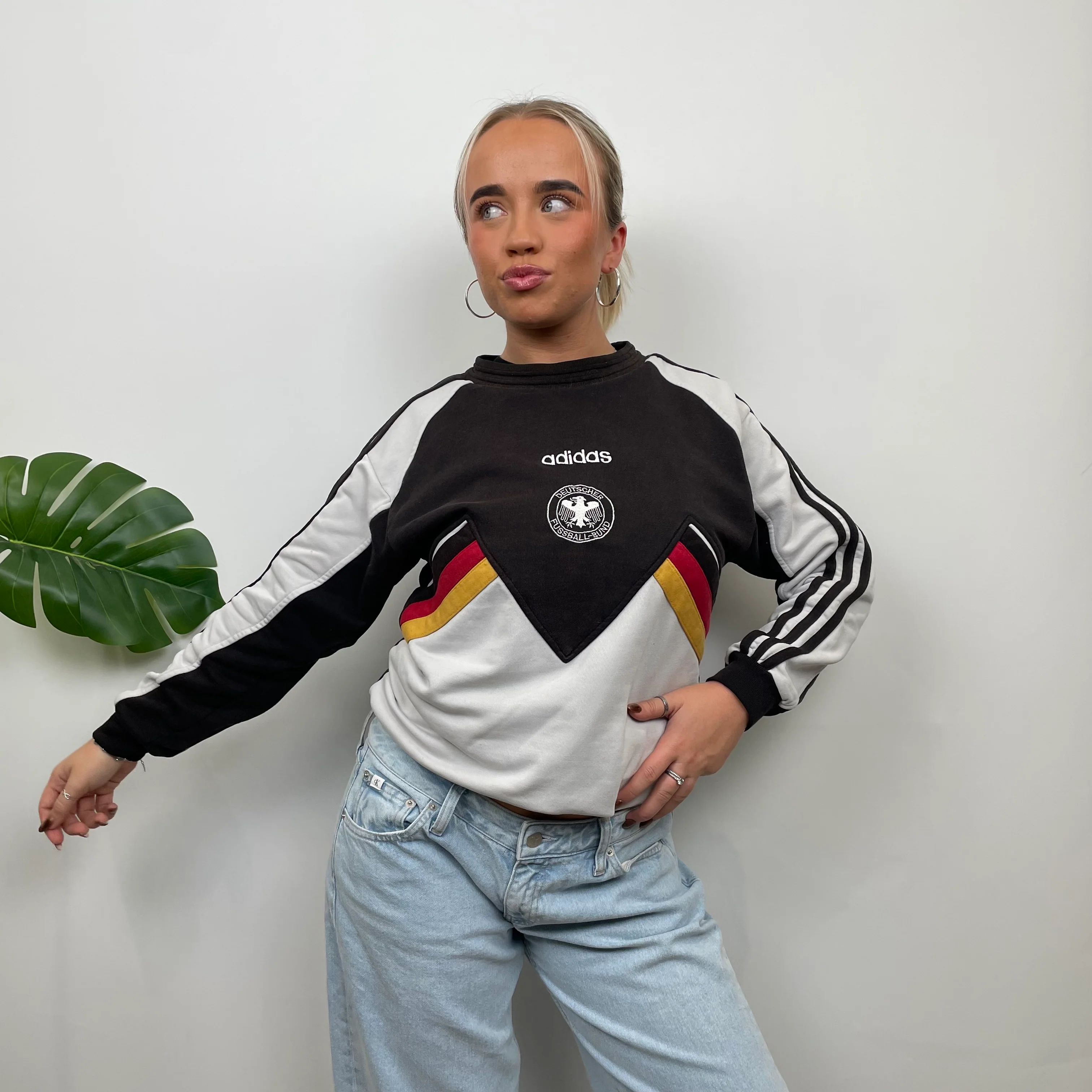 Adidas x Germany FC RARE Embroidered Spell Out Sweatshirt (S) - Image 3