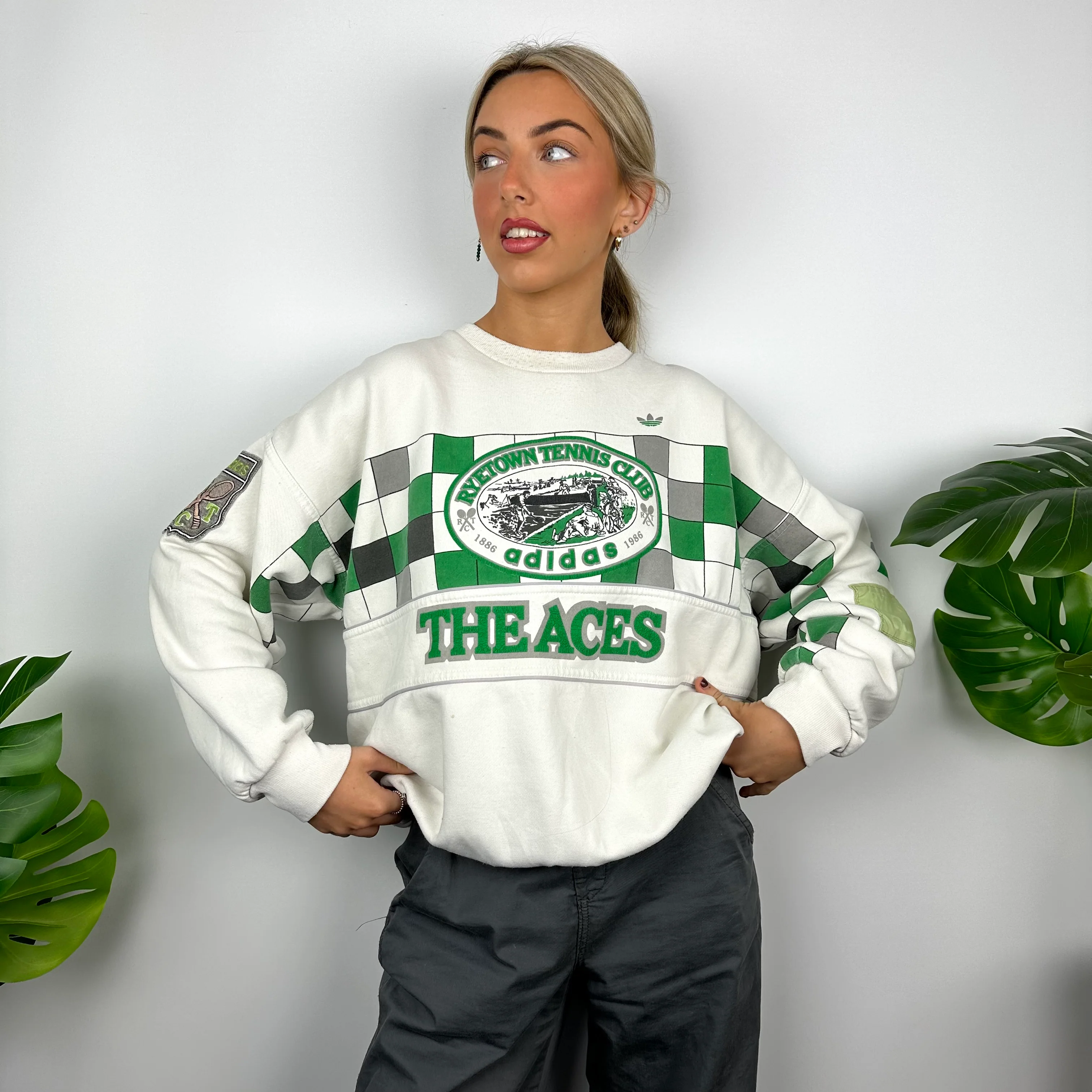 Adidas x Ryetown Tennis Club White Spell Out Sweatshirt (M) - Image 6