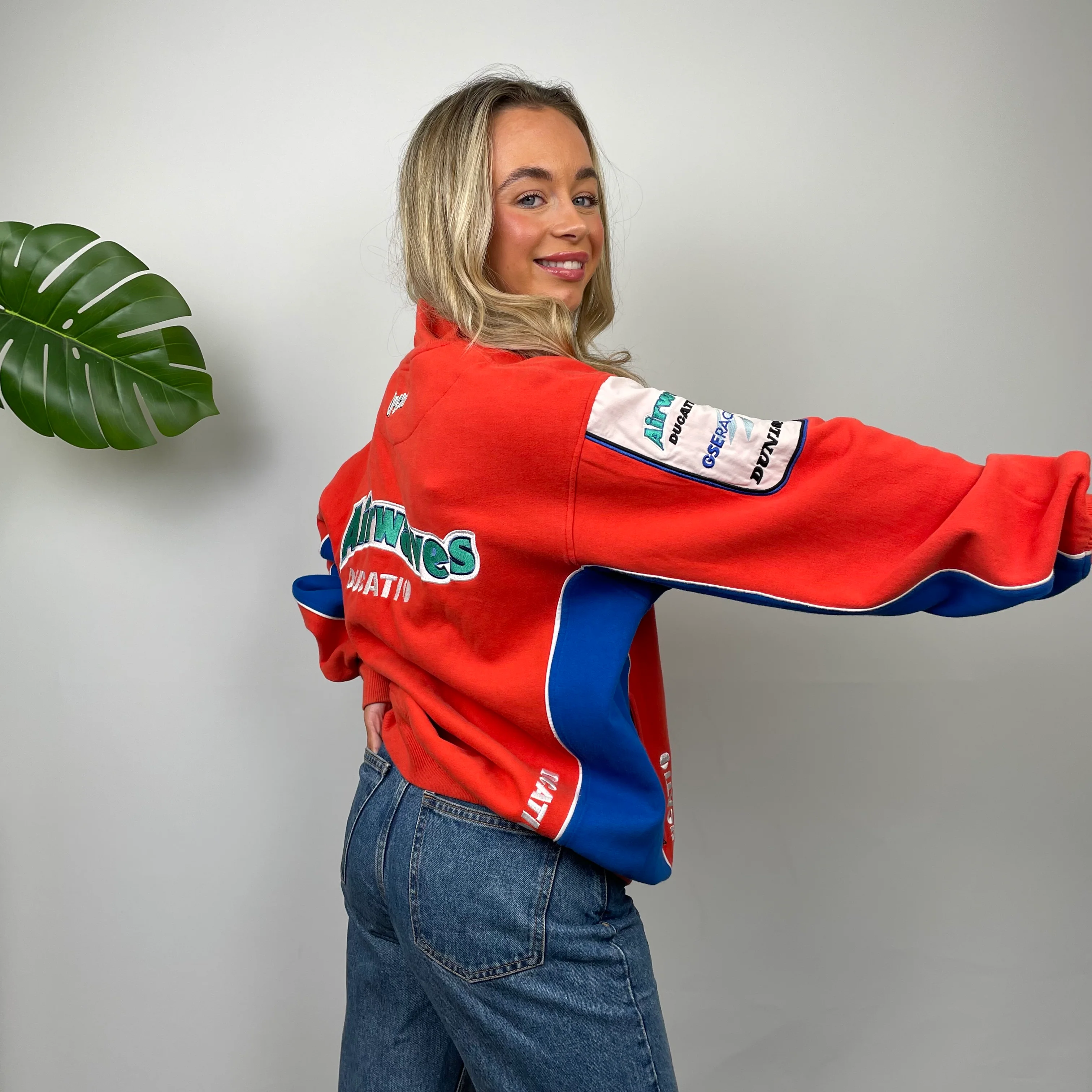 Airwaves Racing Embroidered Zip Up hoodie Jacket (L) - Image 2