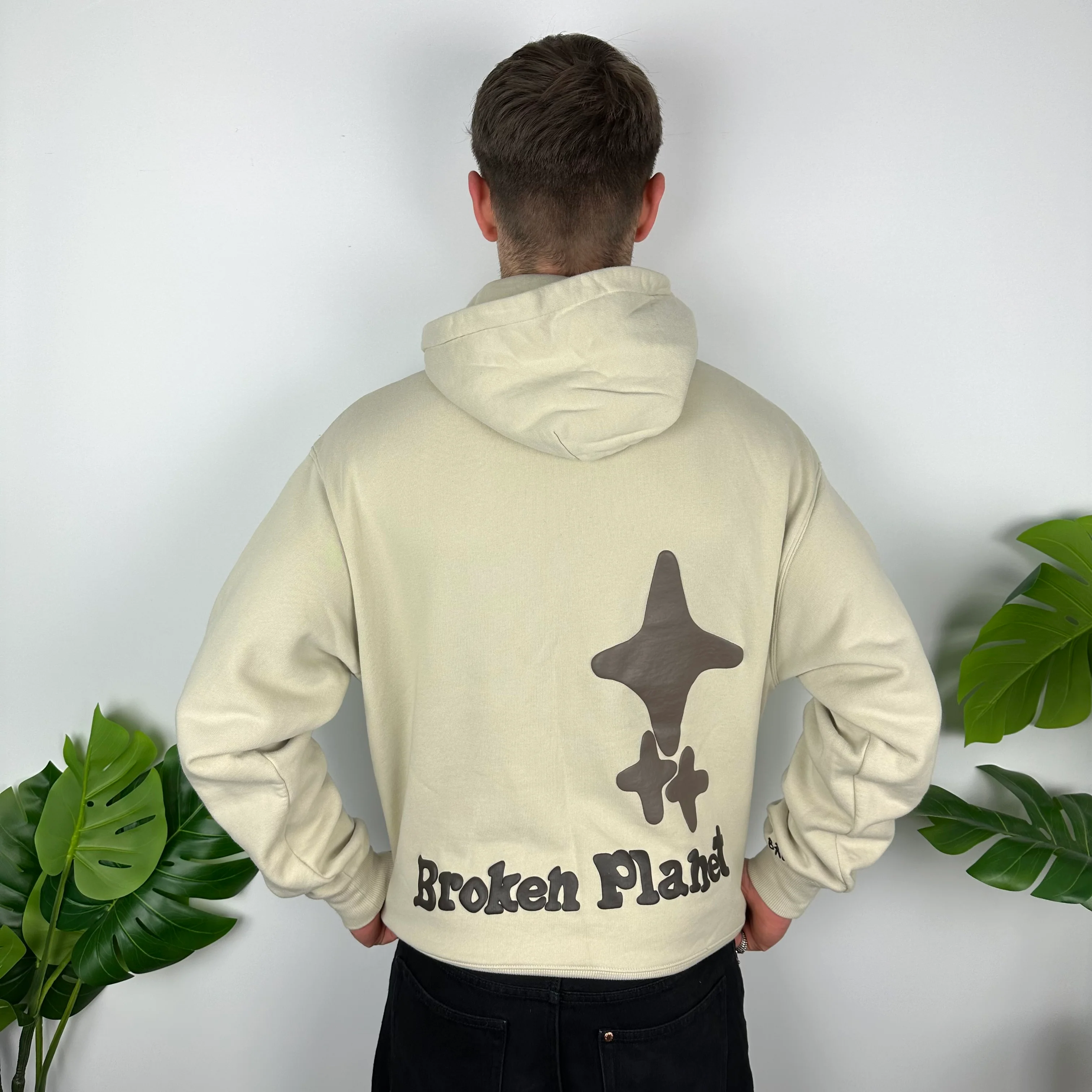 Broken Planet X Alone But Not Lonely Cream Spell Out Hoodie (M) - Image 3