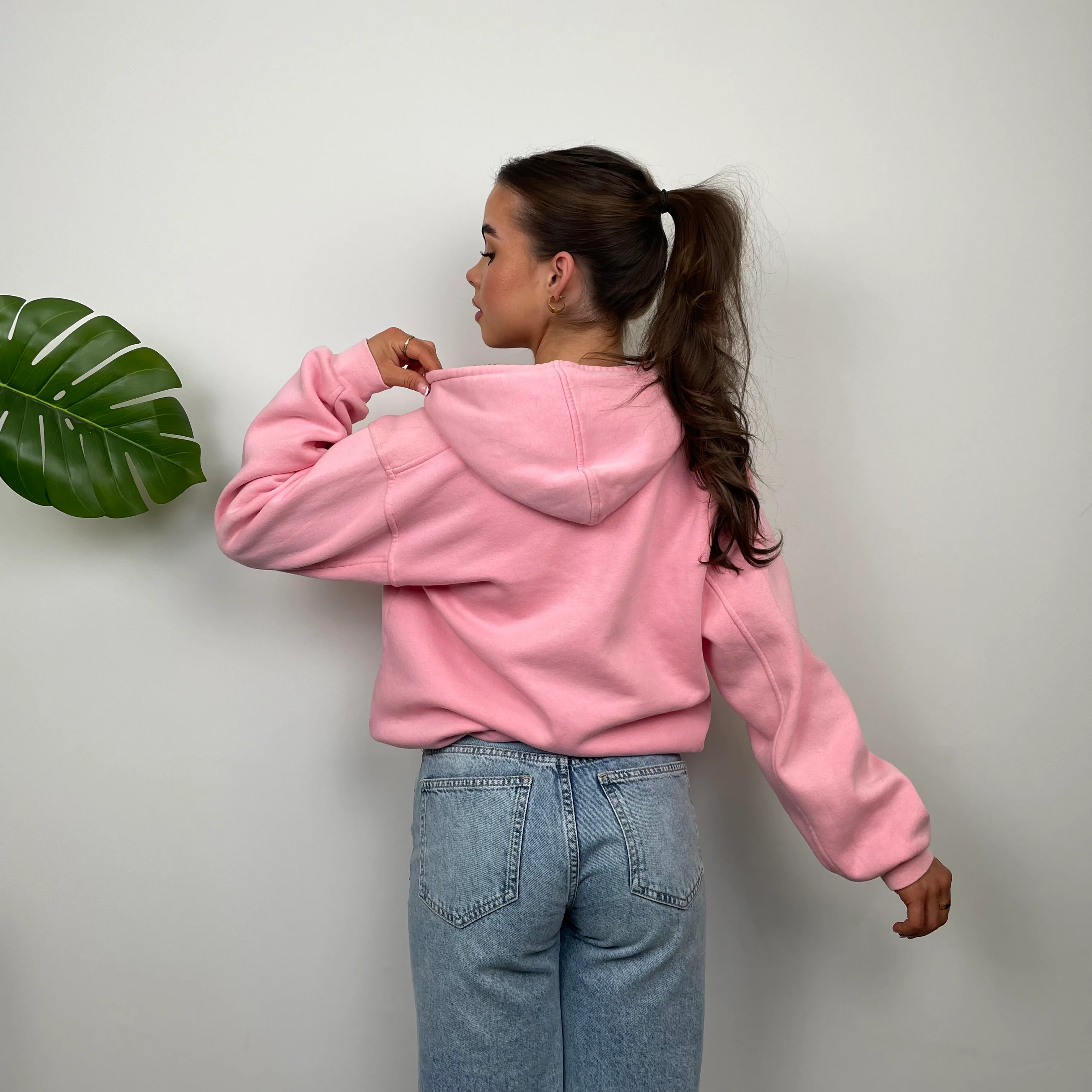 Burberry Pink Embroidered Logo Zip Up Sweatshirt (S) - Image 11