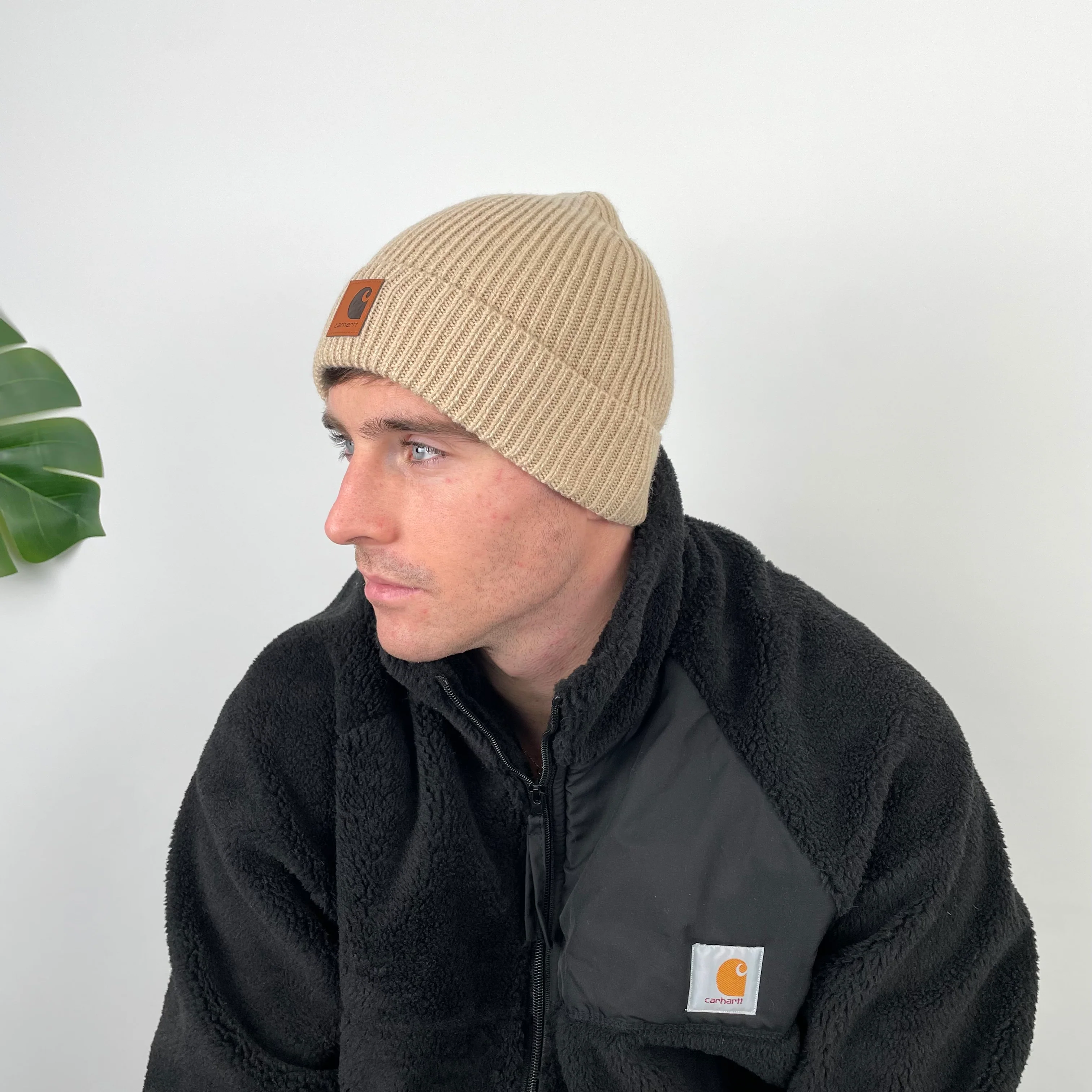 Carhartt Beanie in Cream - Image 3