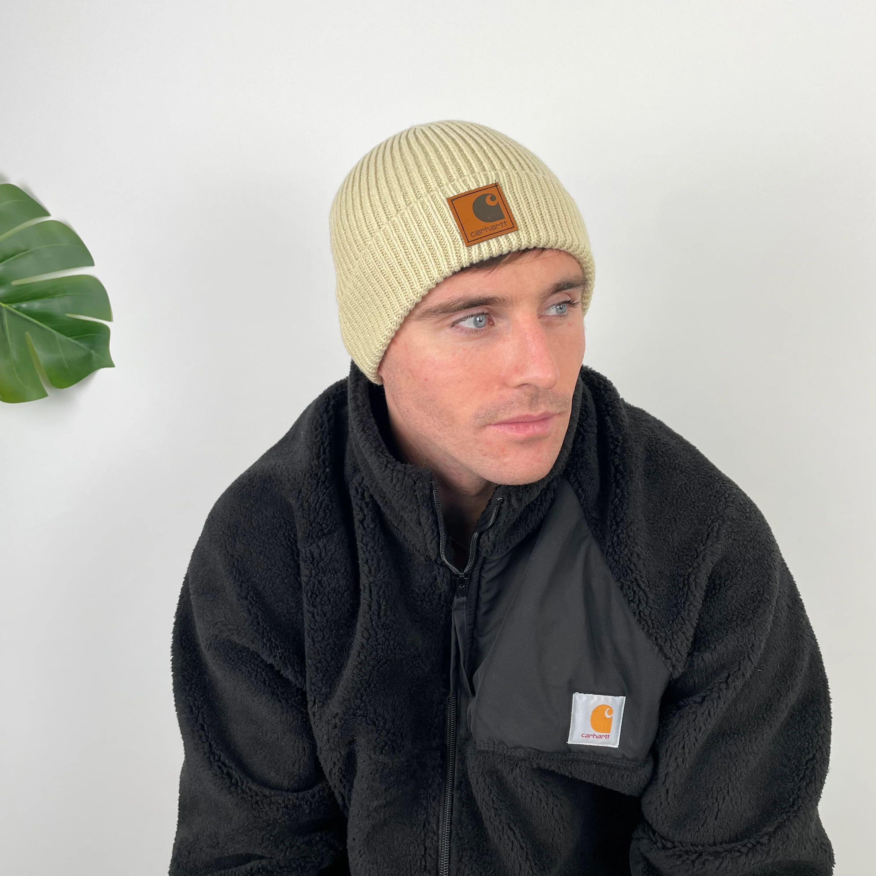 Carhartt Beanie in Cream - Image 5