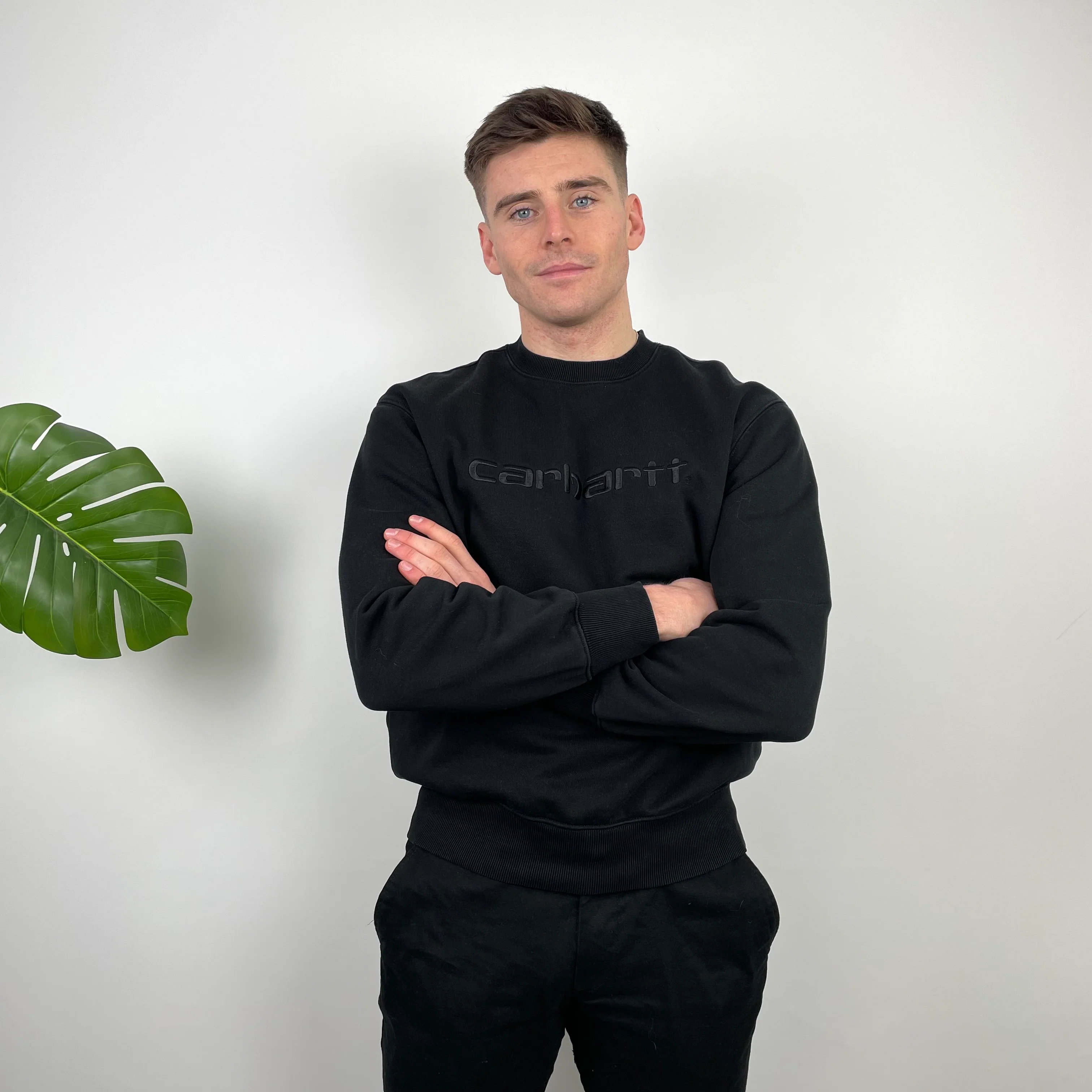 Carhartt Black Embroidered Logo Sweatshirt (L) - Image 3