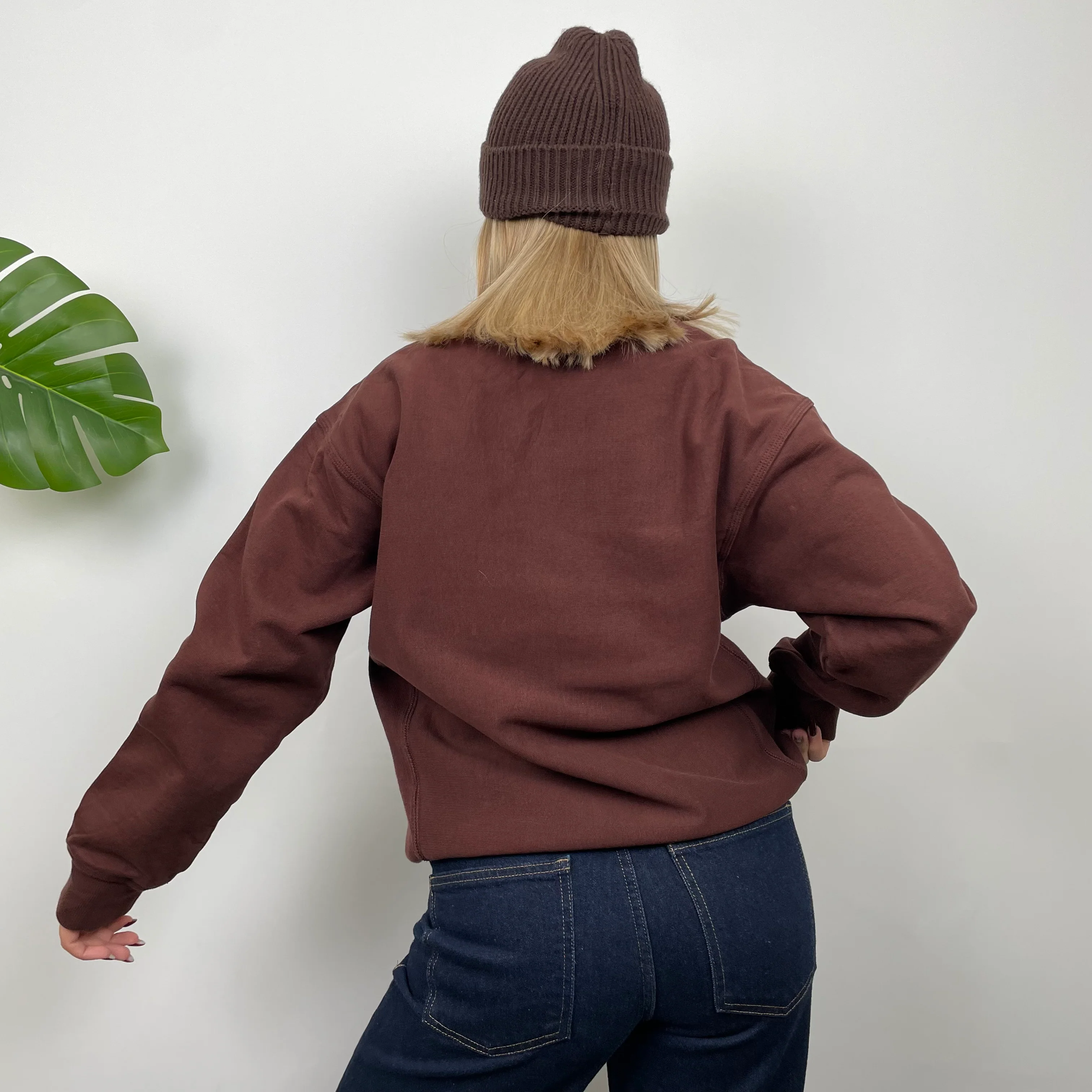 Carhartt Brown Embroidered Spell Out Sweatshirt (M) - Image 6