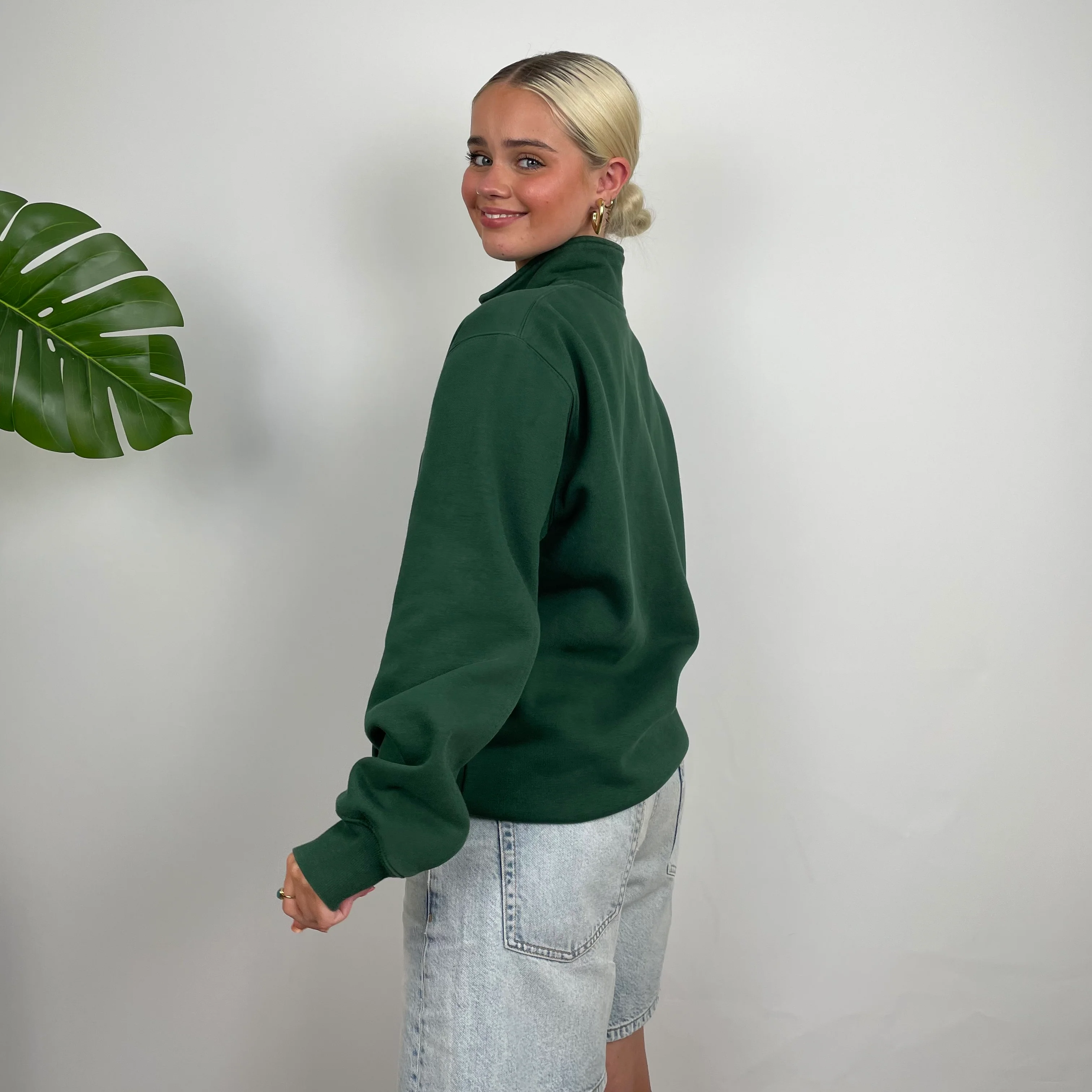 Carhartt Green Embroidered Spell Out Zip Up Jacket (M) - Image 4