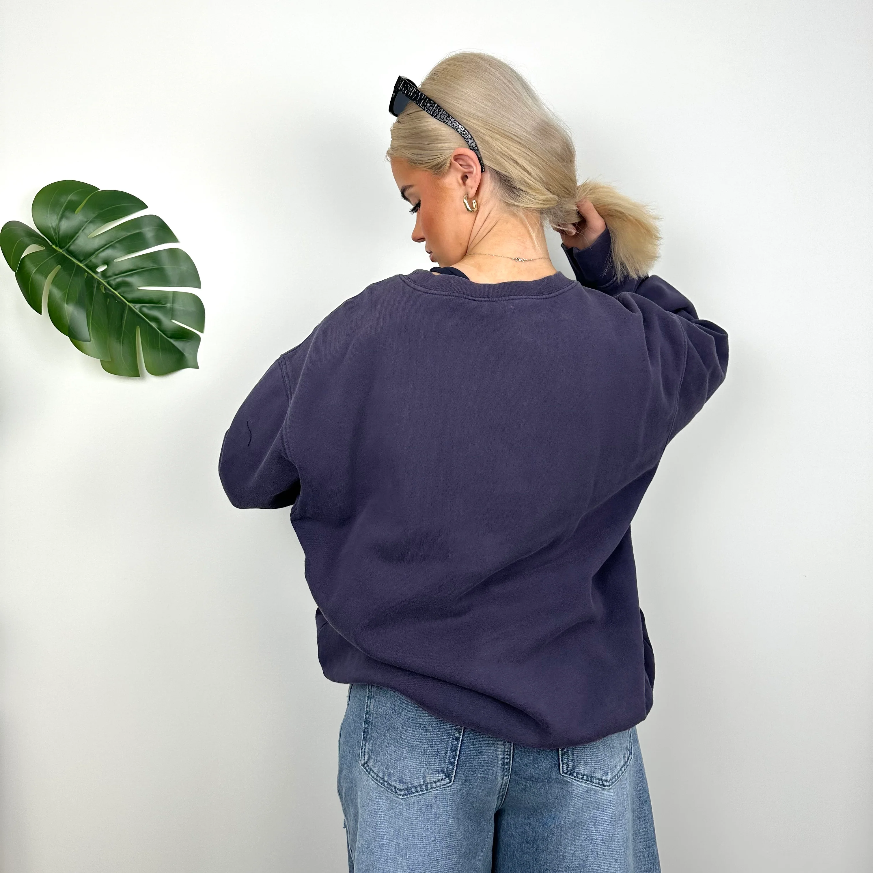 Carhartt Navy Embroidered Spell Out Sweatshirt (M) - Image 7