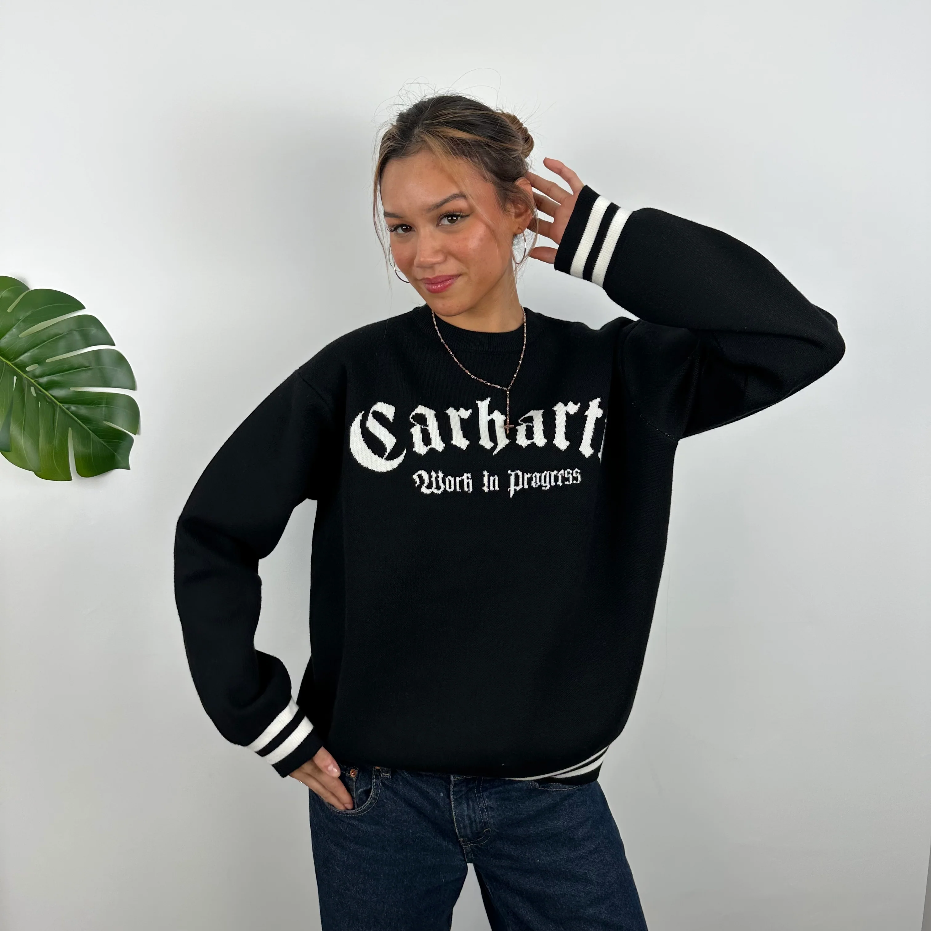 Carhartt RARE Black Embroidered Sweater (M)