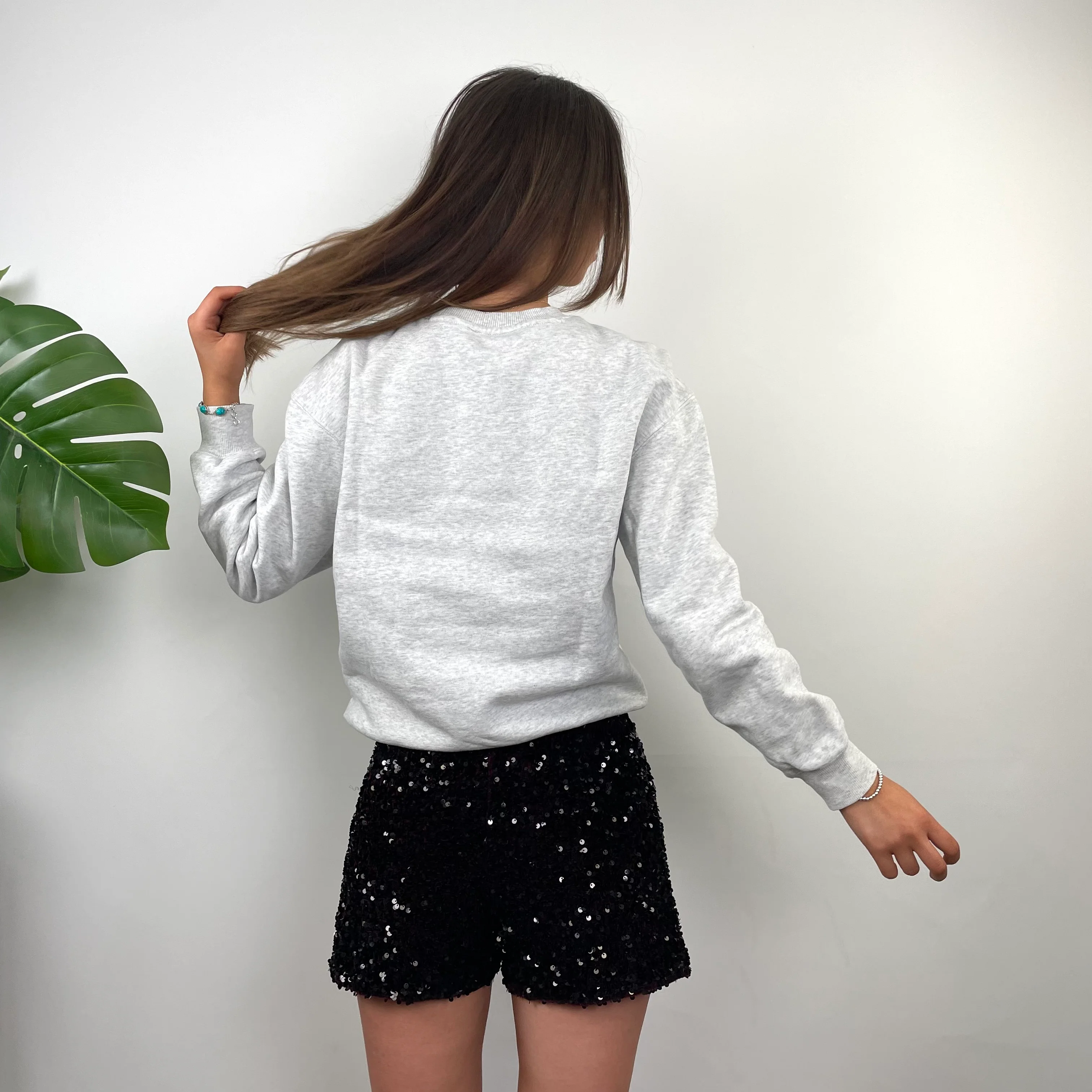 Carhartt RARE Grey Embroidered Spell Out Sweatshirt (S) - Image 4