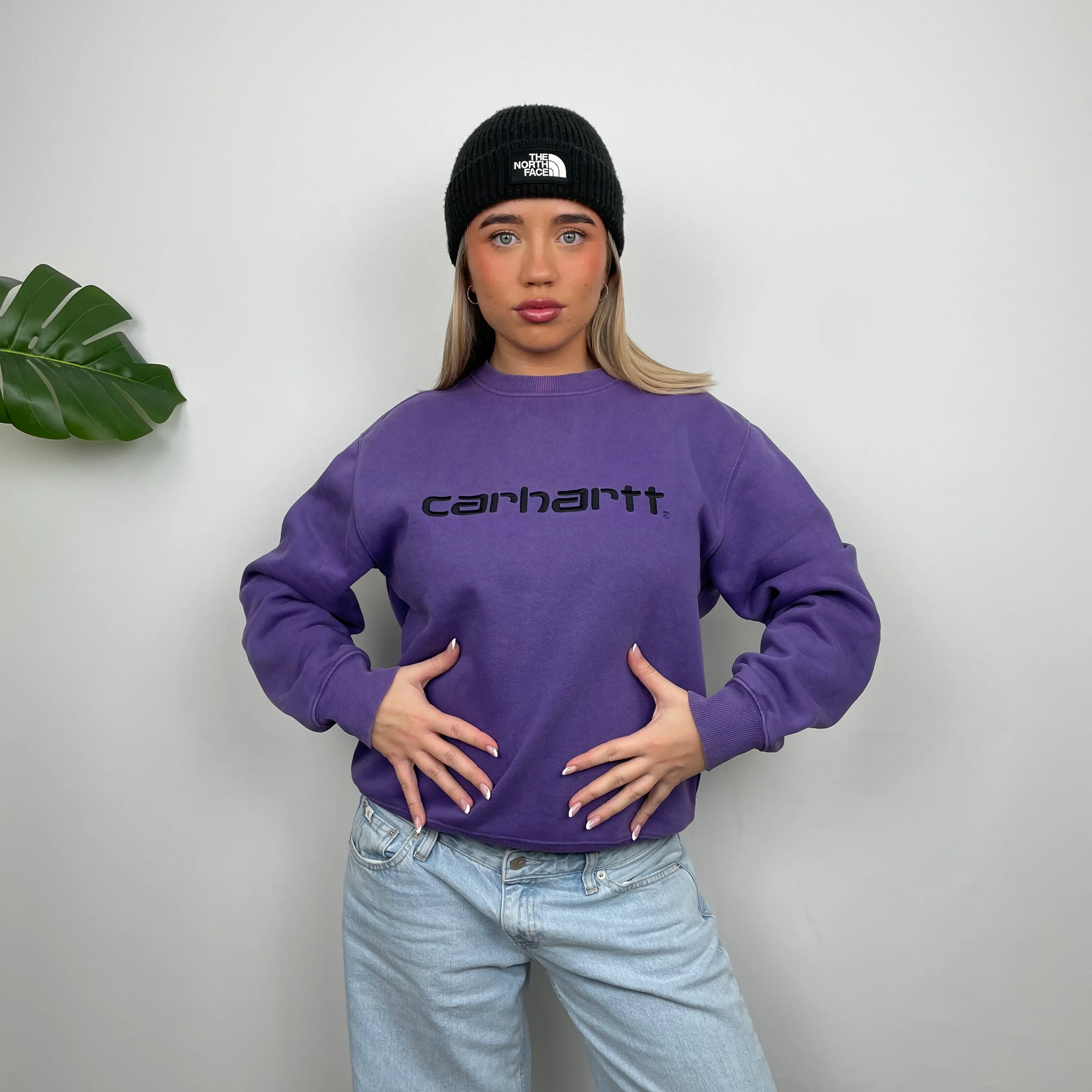 Carhartt RARE Purple Embroidered Spell Out Sweatshirt (S)