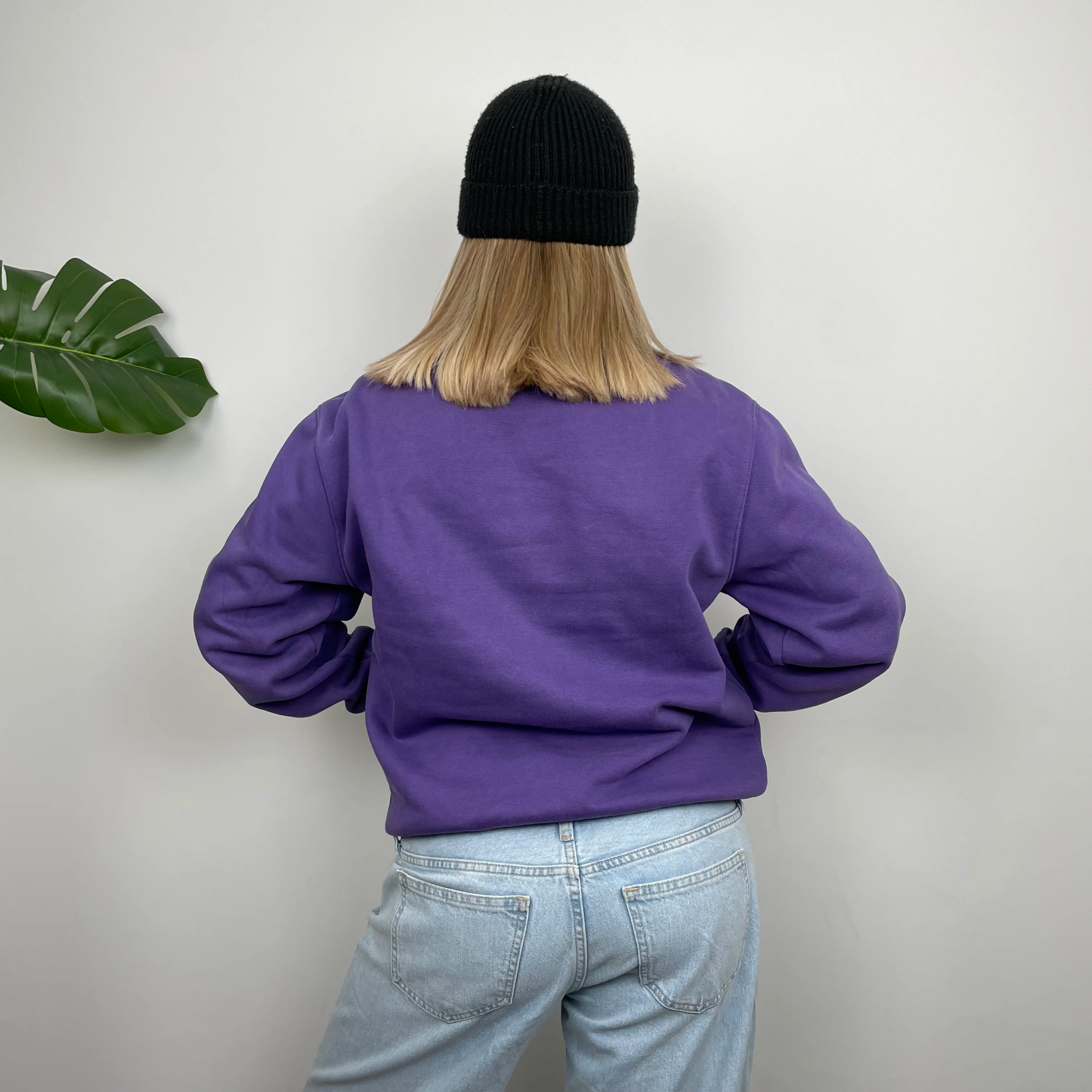 Carhartt RARE Purple Embroidered Spell Out Sweatshirt (S) - Image 6