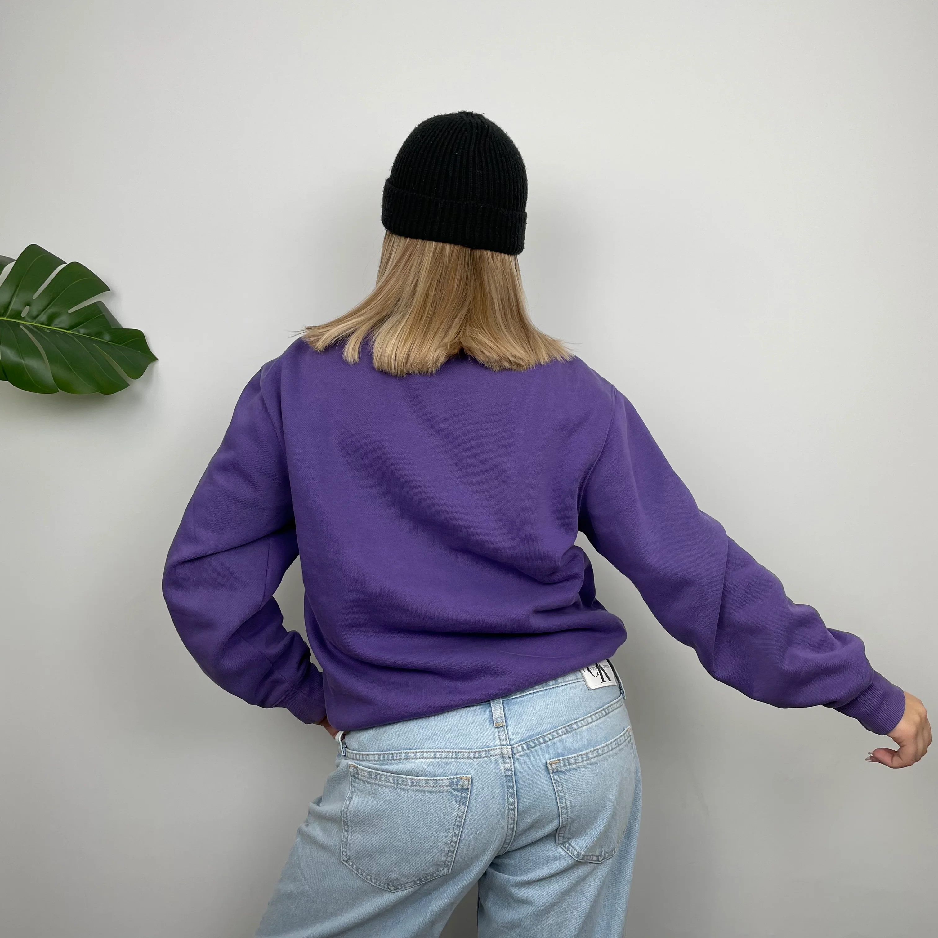 Carhartt RARE Purple Embroidered Spell Out Sweatshirt (S) - Image 7