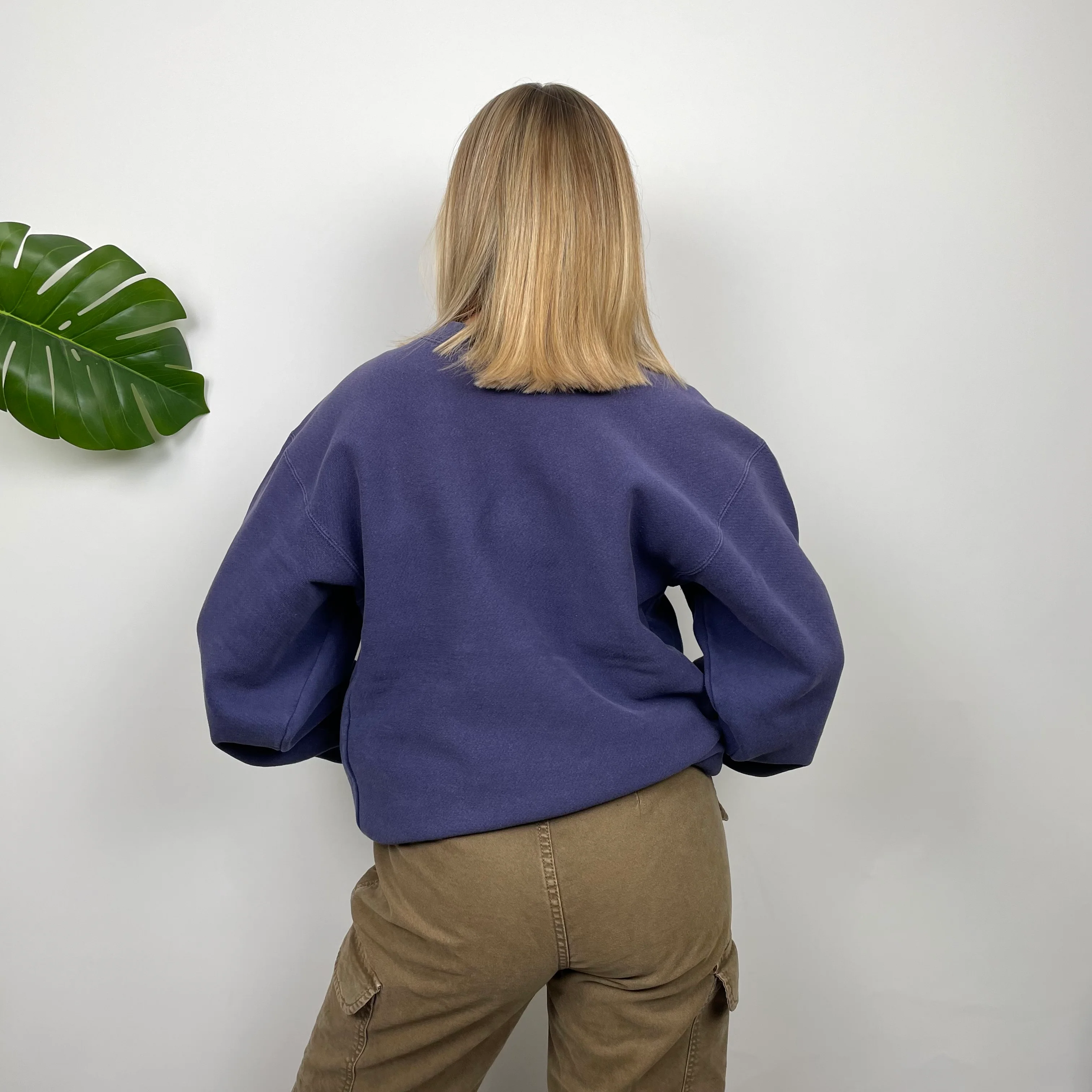 Carhartt RARE Washed Purple Embroidered Spell Out Sweatshirt (M) - Image 6