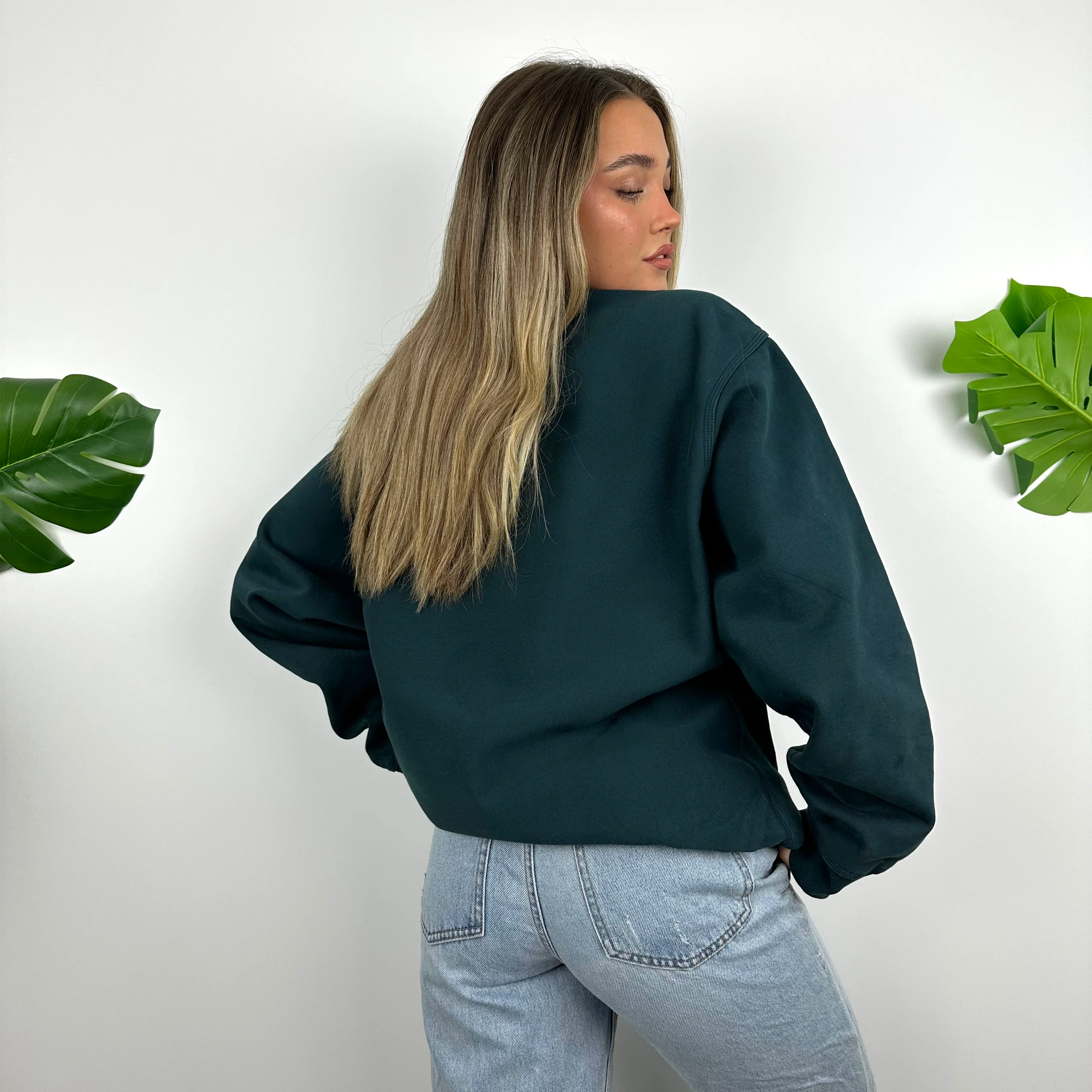 Carhartt Green Embroidered Spell Out Sweatshirt (L) - Image 4