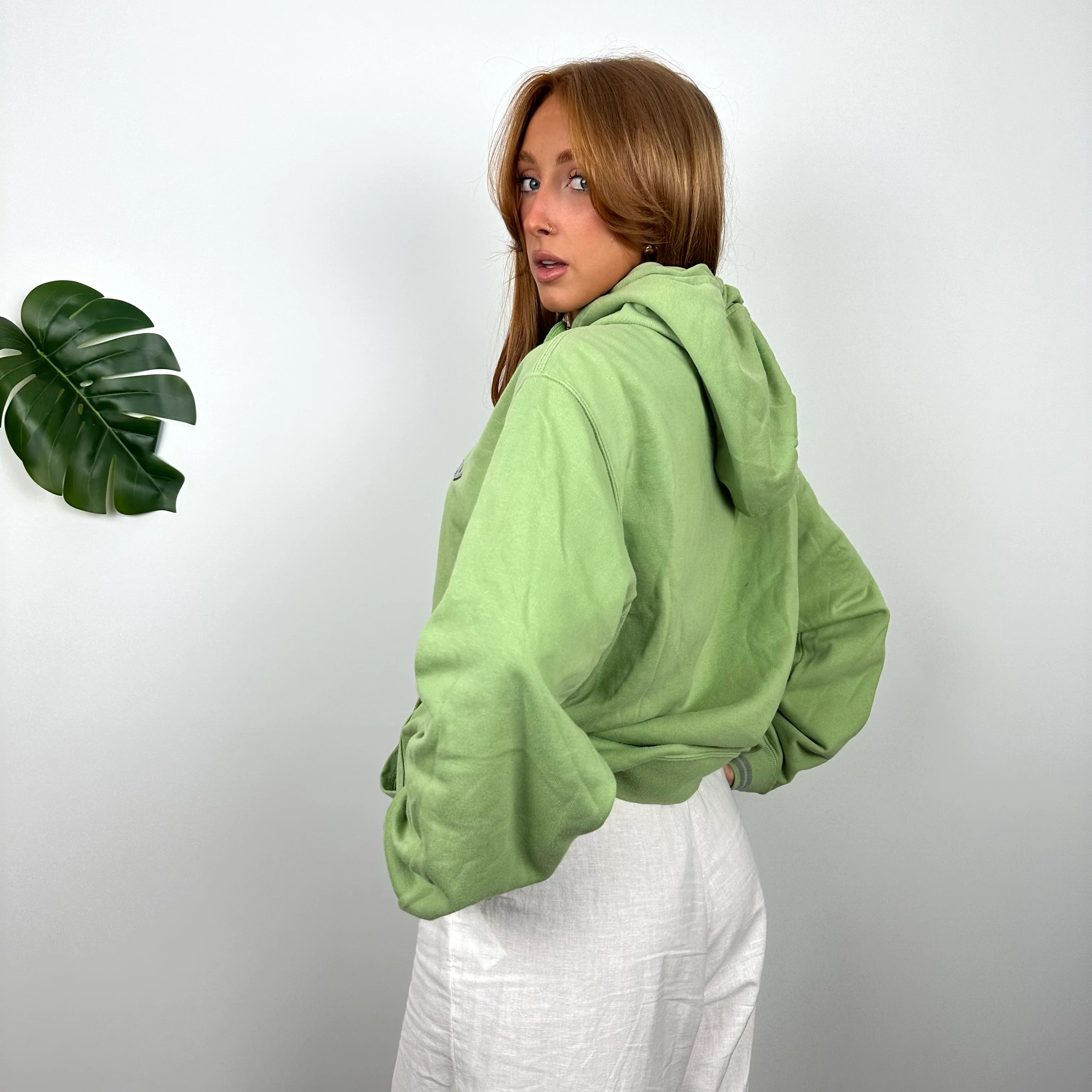 Champion RARE Green Embroidered Spell Out Hoodie (M) - Image 6