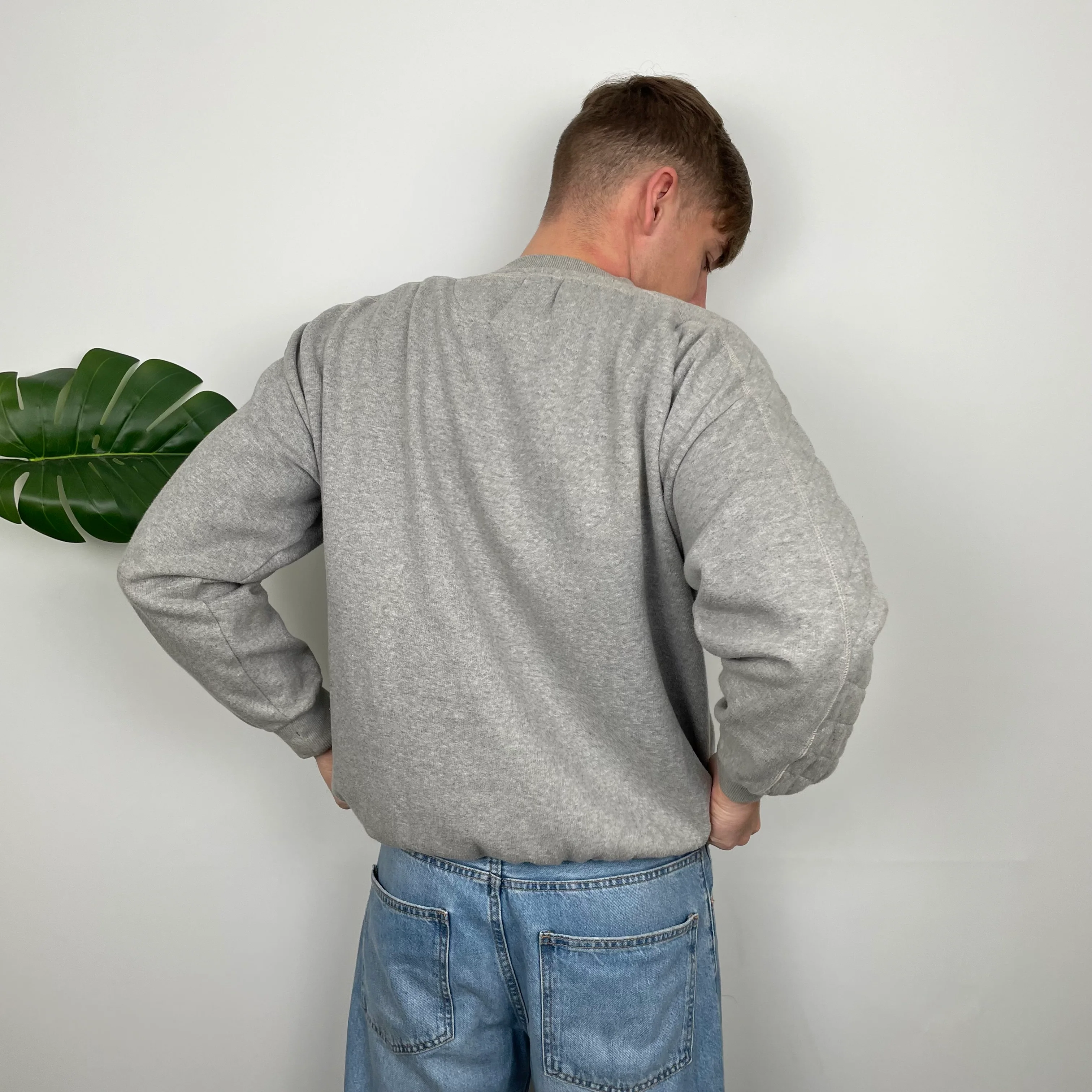Chaps Ralph Lauren Grey Embroidered Spell Out Sweatshirt (L) - Image 6