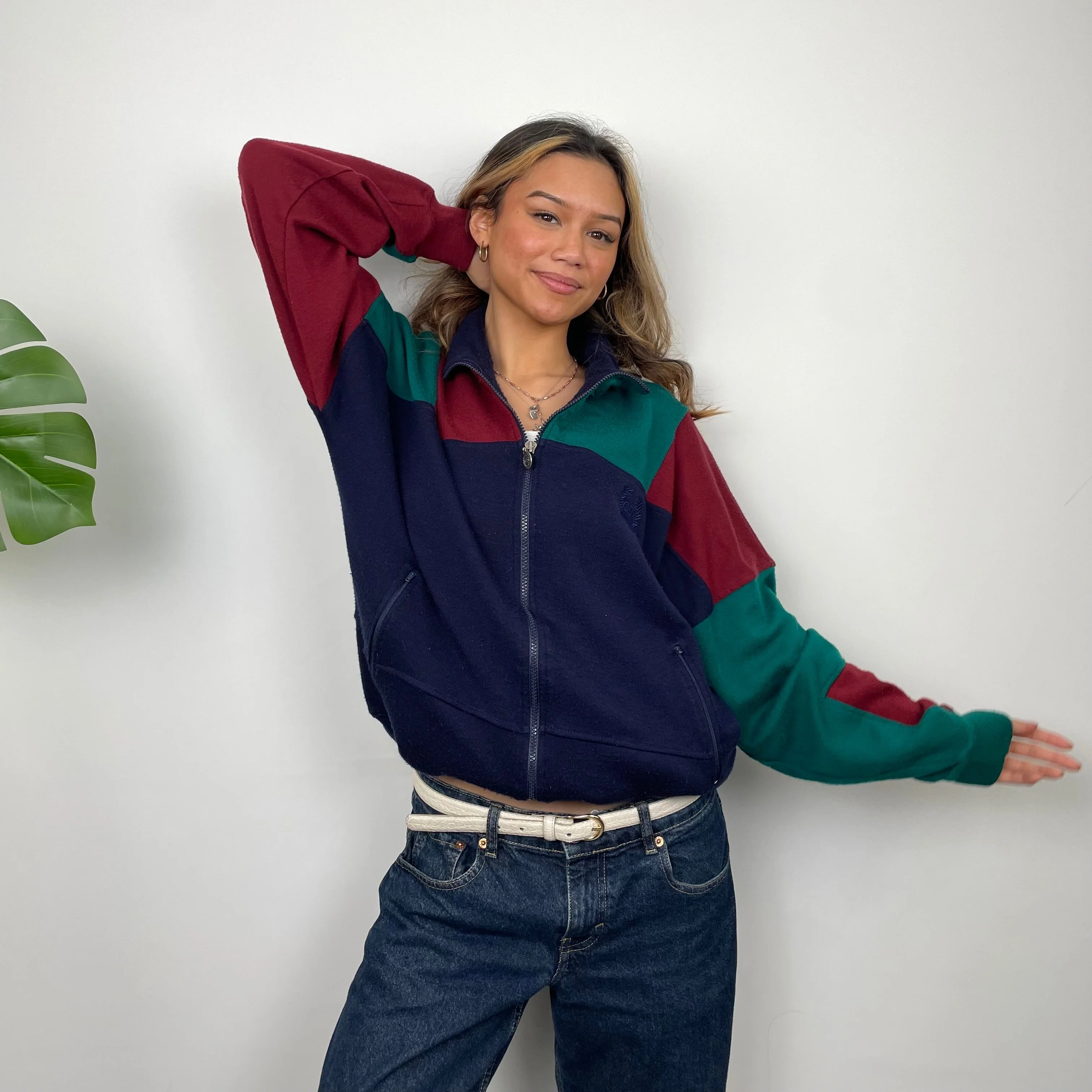 Christian Dior Navy Embroidered Spell Out Zip Up Jacket (S) - Image 4