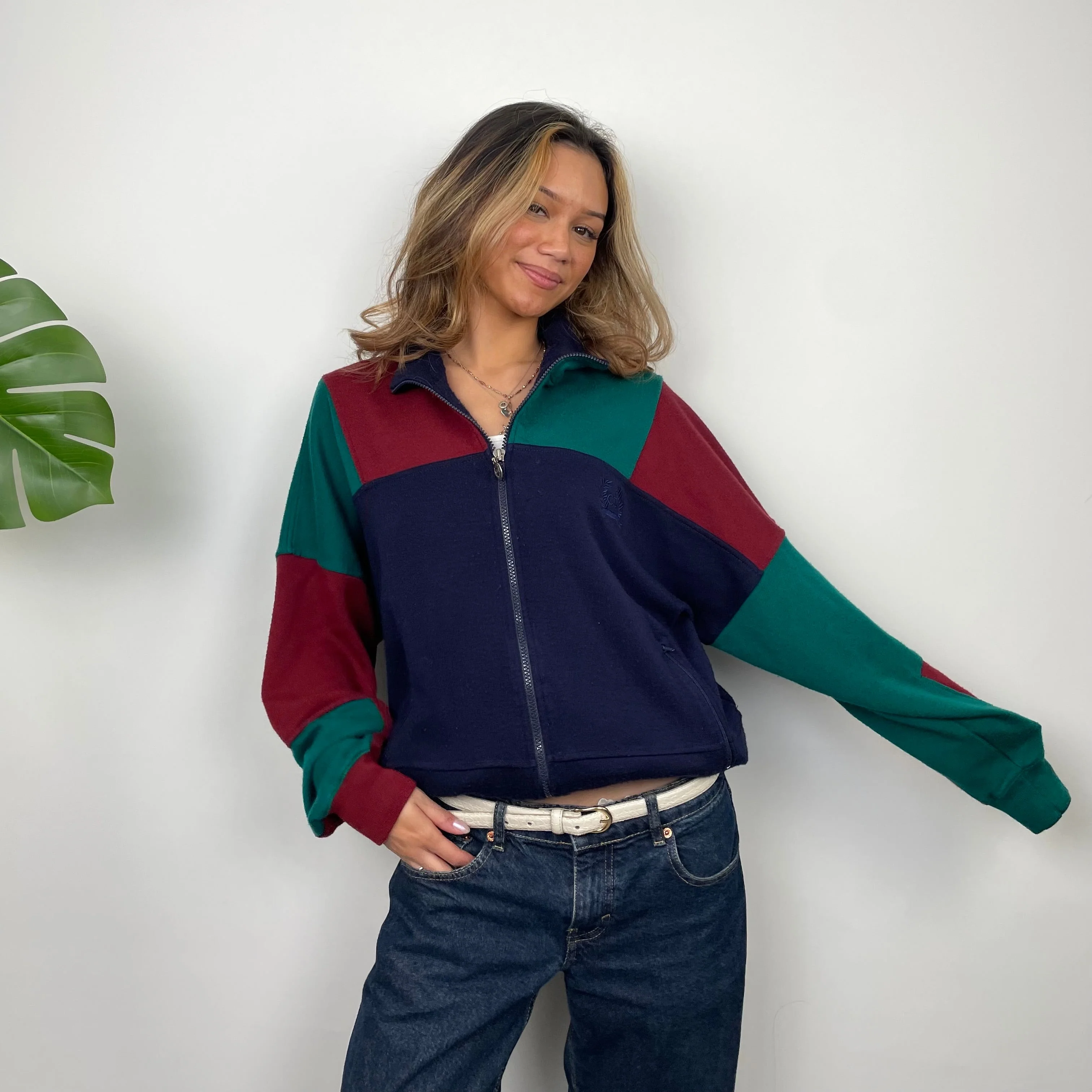 Christian Dior Navy Embroidered Spell Out Zip Up Jacket (S) - Image 2