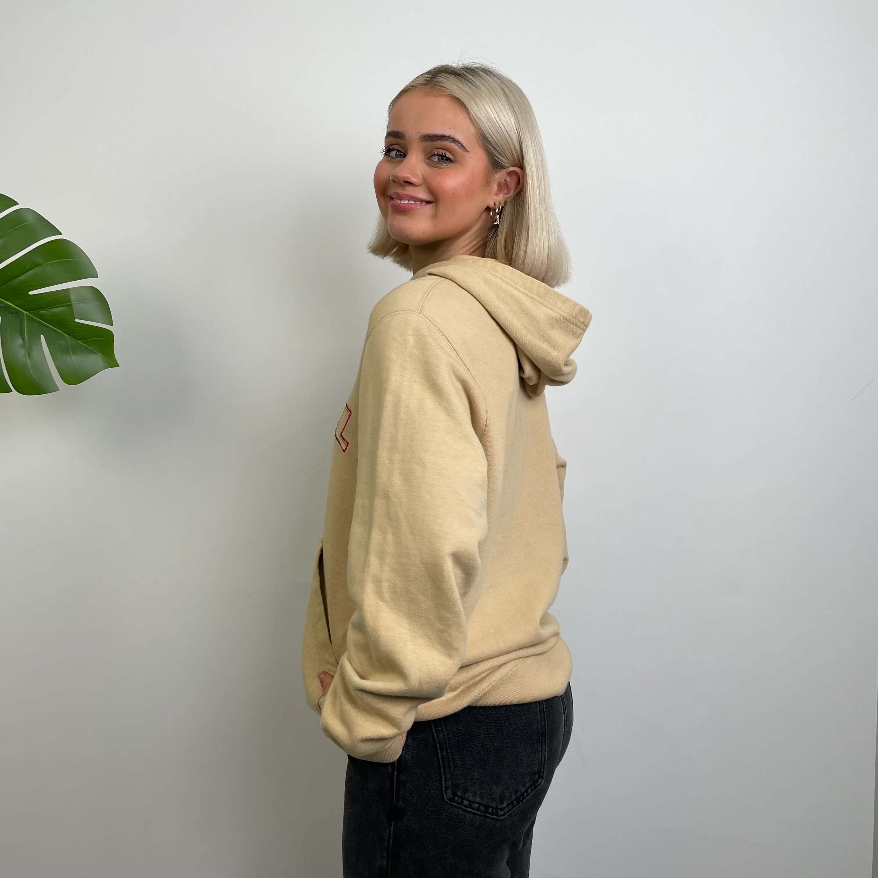 Diesel Cream Embroidered Spell Out Hoodie (M) - Image 5
