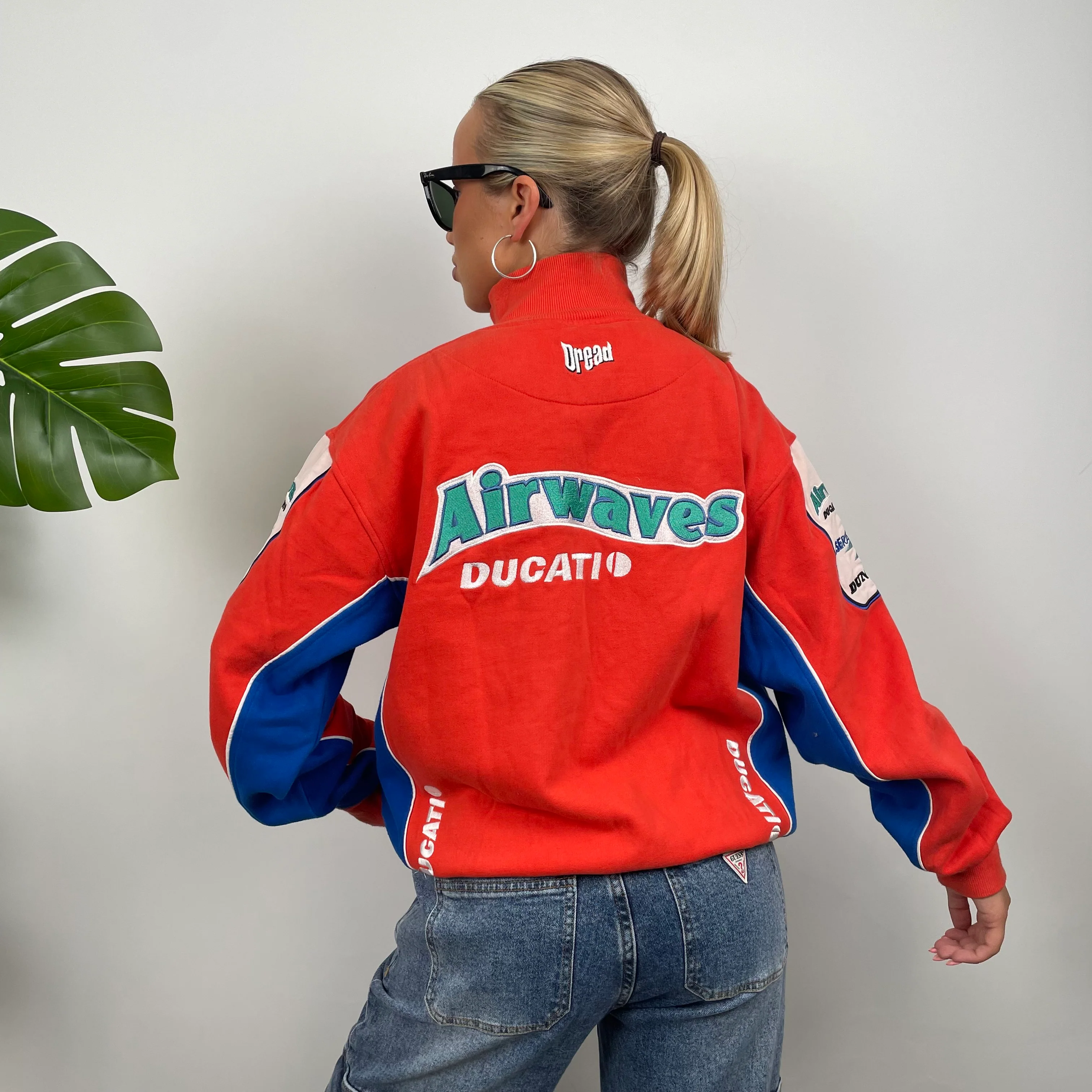 Ducati Racing Orange Embroidered Zip Up hoodie Jacket (L) - Image 8