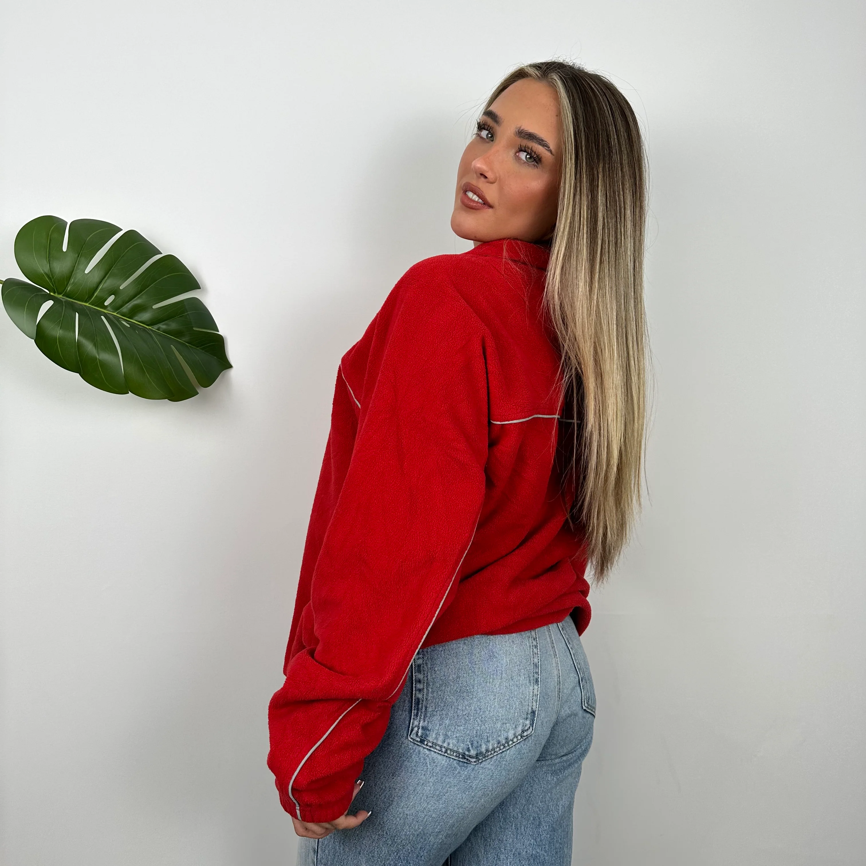 Ferrari Racing Red Embroidered Spell Out Quarter Zip (XL) - Image 7