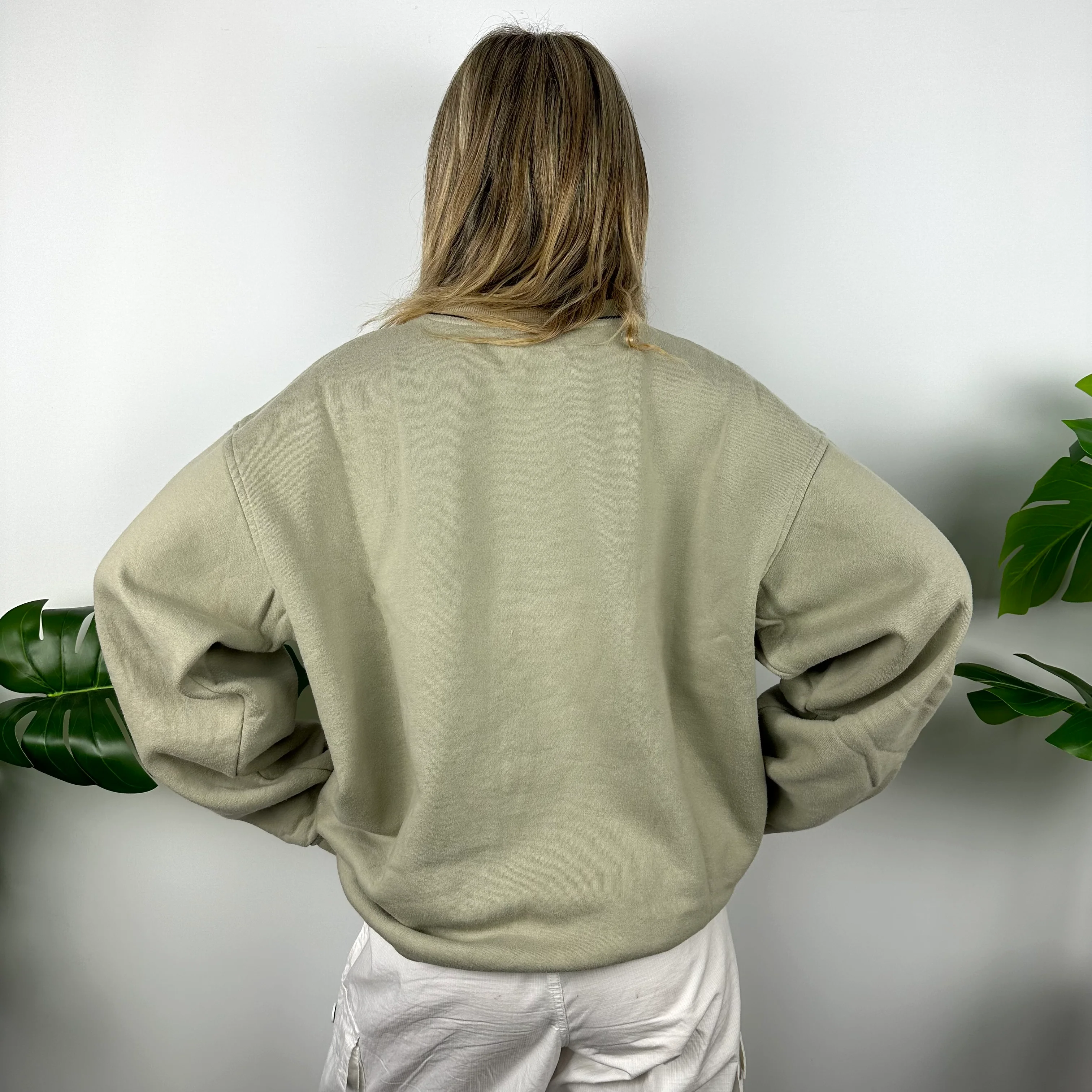 FILA Beige Embroidered Spell Out Sweatshirt (XL) - Image 8