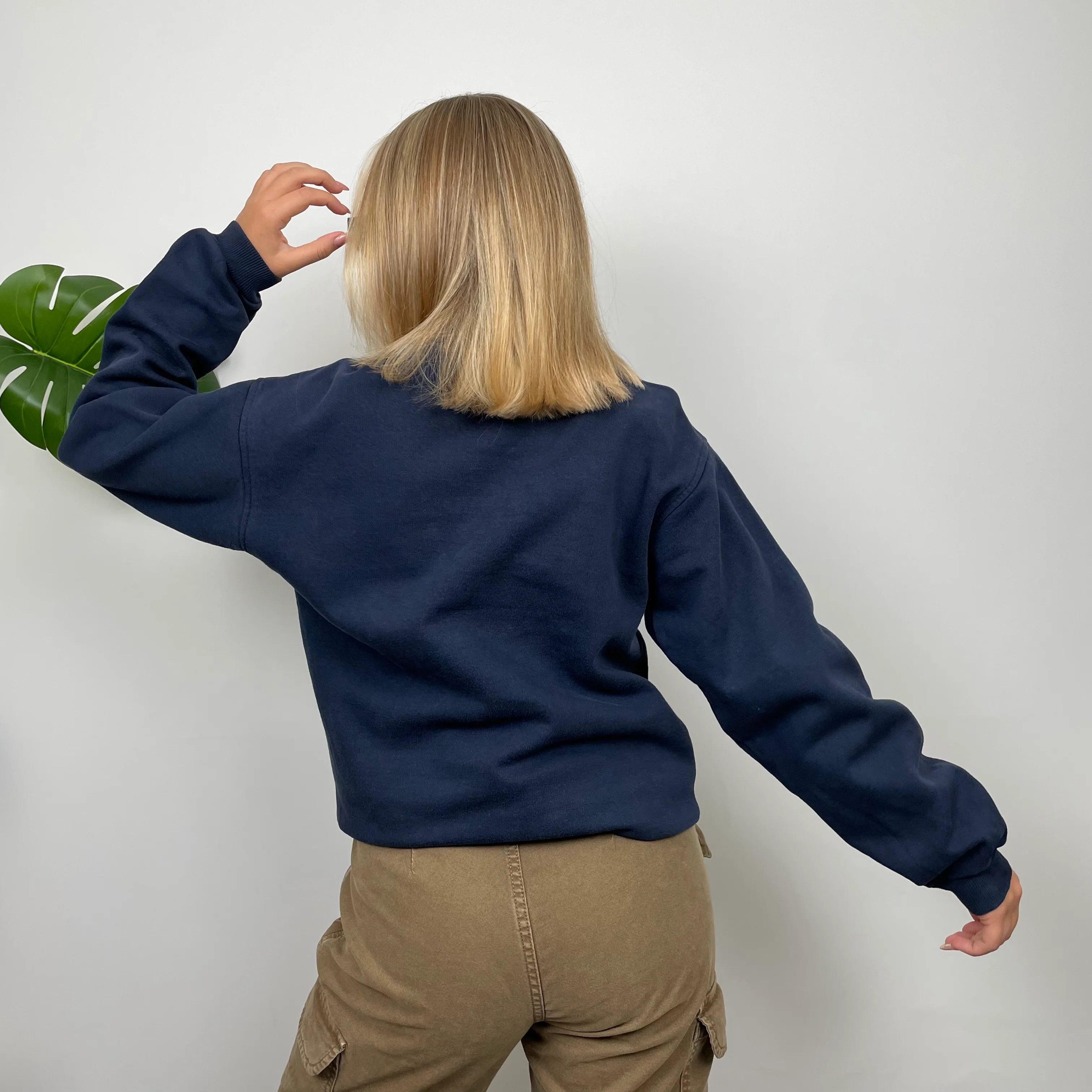 FILA Navy Embroidered Spell Out Sweatshirt (S) - Image 7