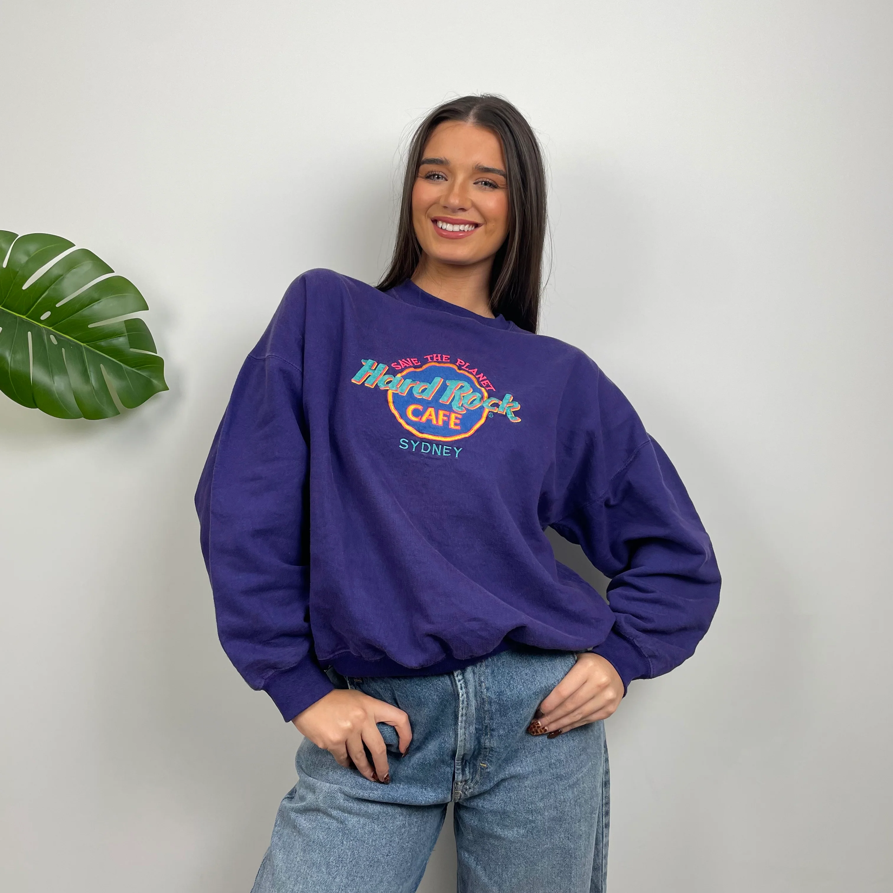Hard Rock Cafe Sydney Purple Spell Out Sweatshirt (M) - Image 2