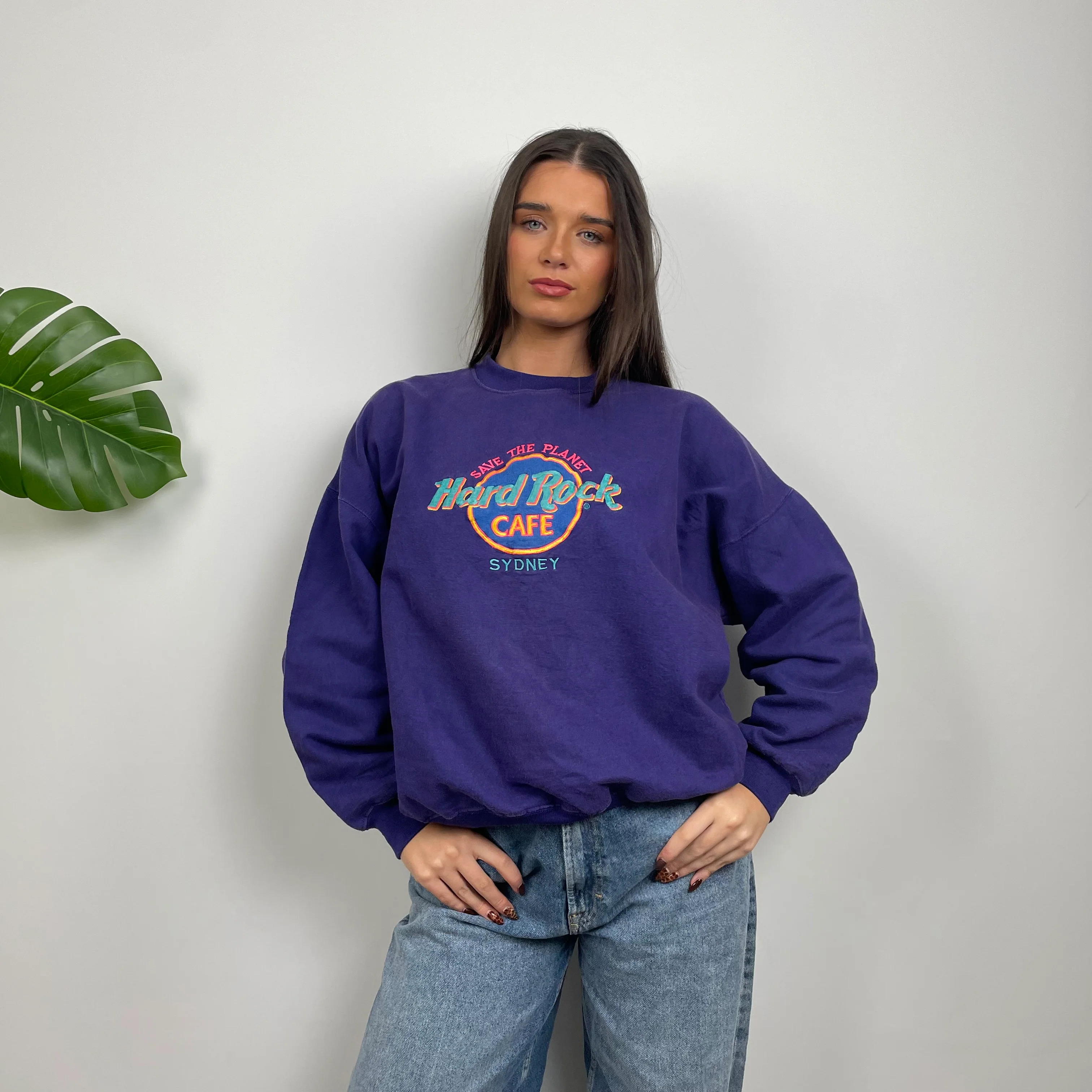 Hard Rock Cafe Sydney Purple Spell Out Sweatshirt (M) - Image 8